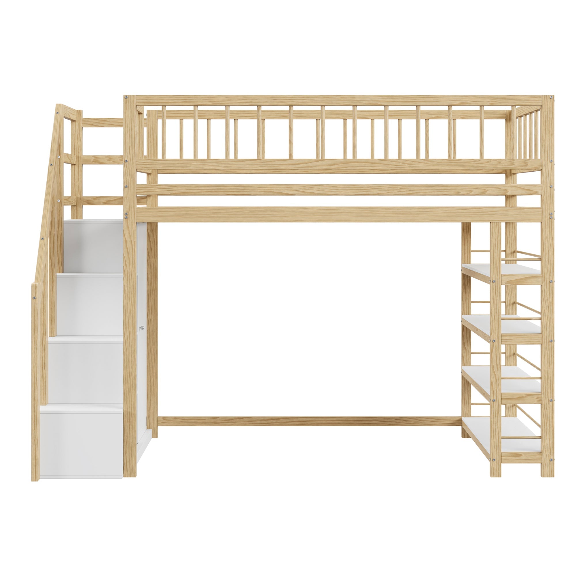 Logidon loft bed 90x200 cm with wardrobe and storage space combination bed