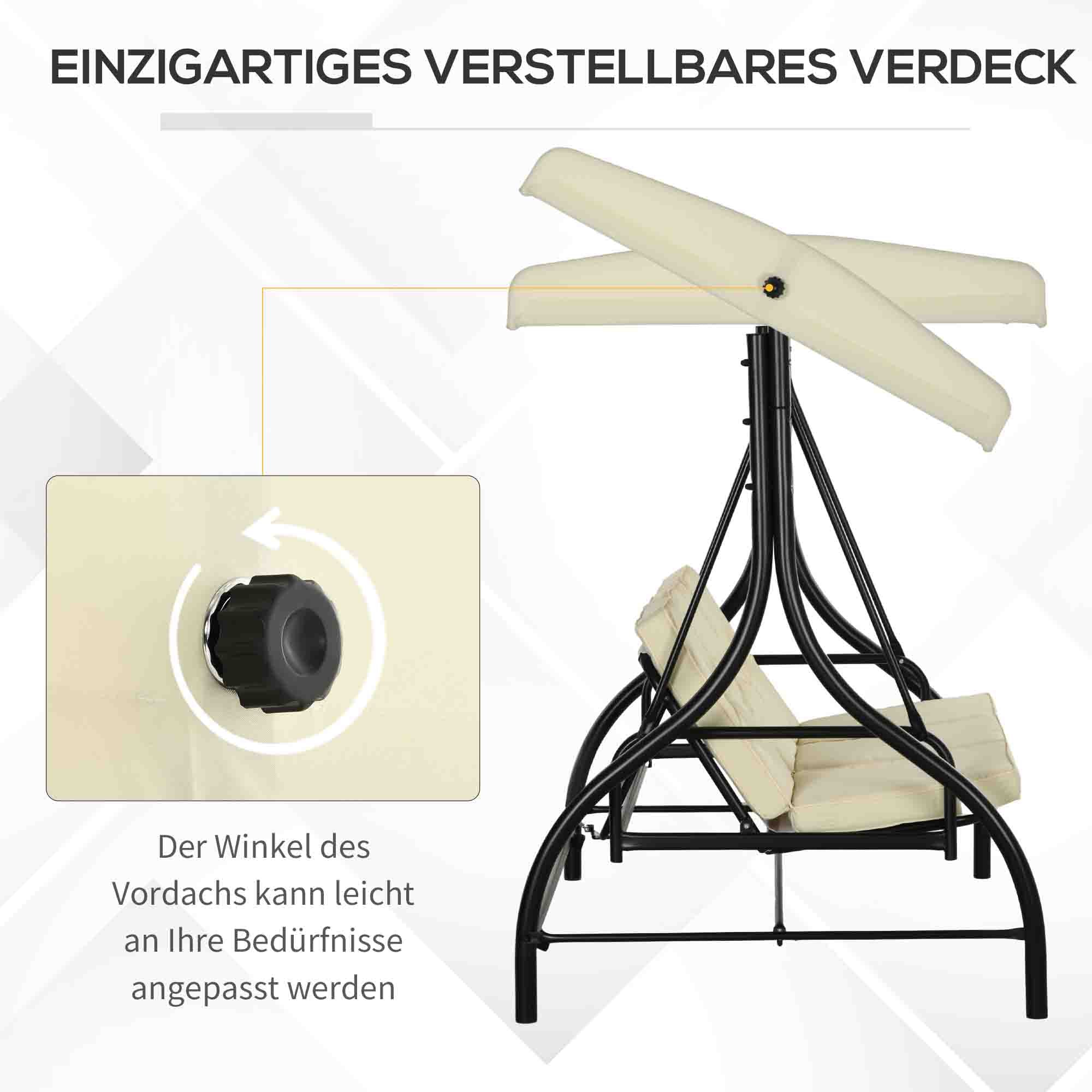 Logidon 2 in 1 Hollywood schommel ligfunctie 3 zits beige