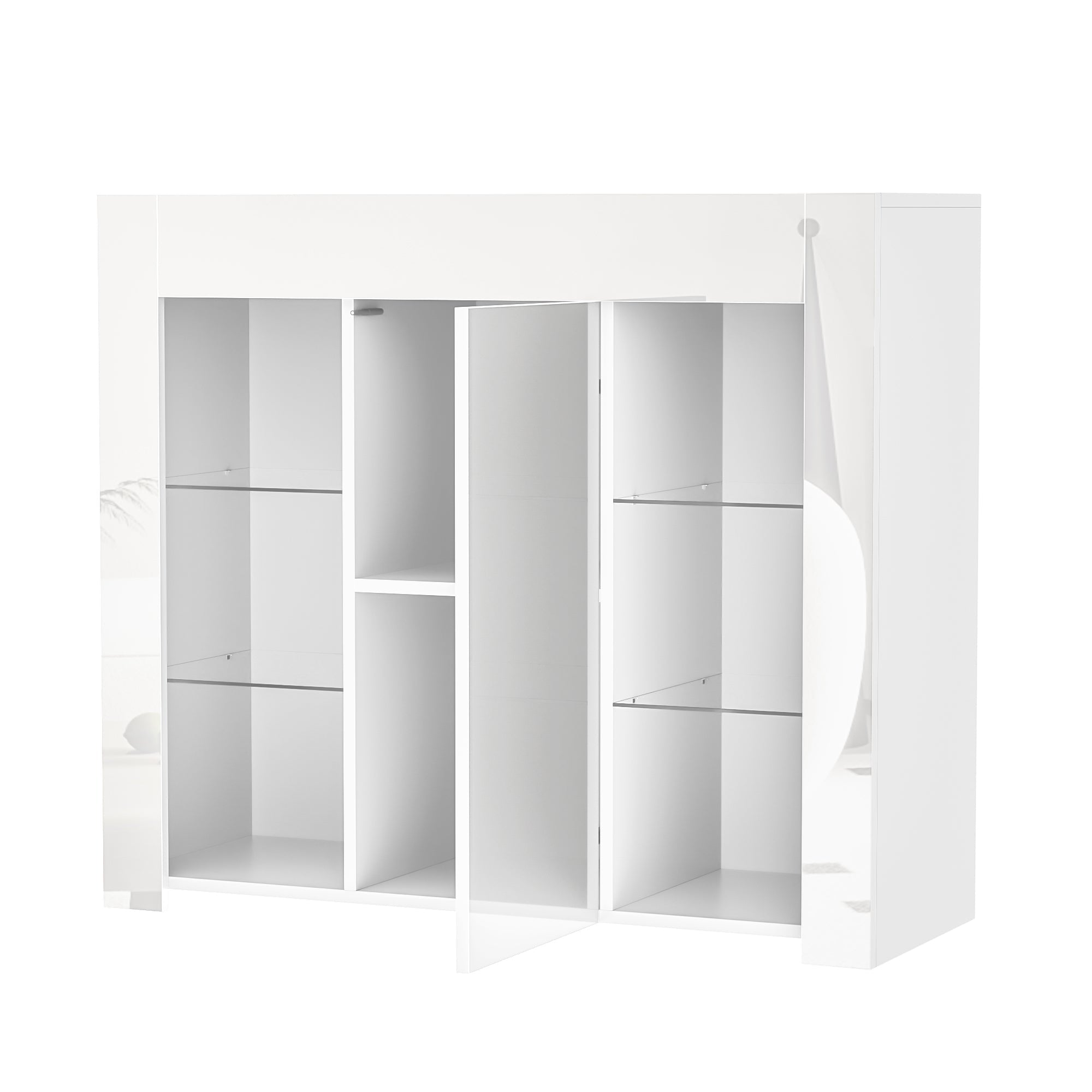 Logidon Modern Wit Buffet Hoogglans Glazen Frontplanken 95x35x83 cm