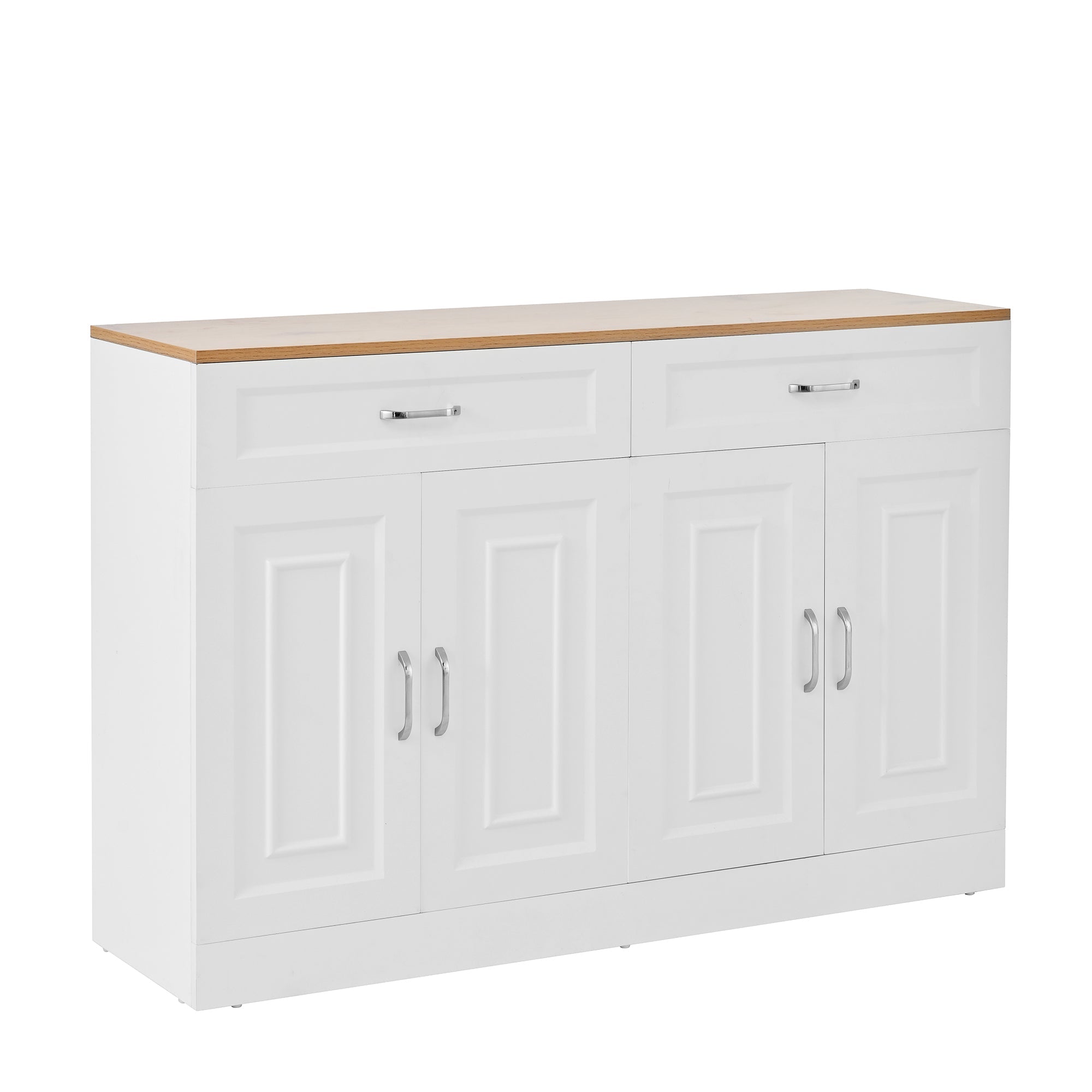 Logidon dressoir 120 cm wit houtlook met 4 deuren en 2 lades