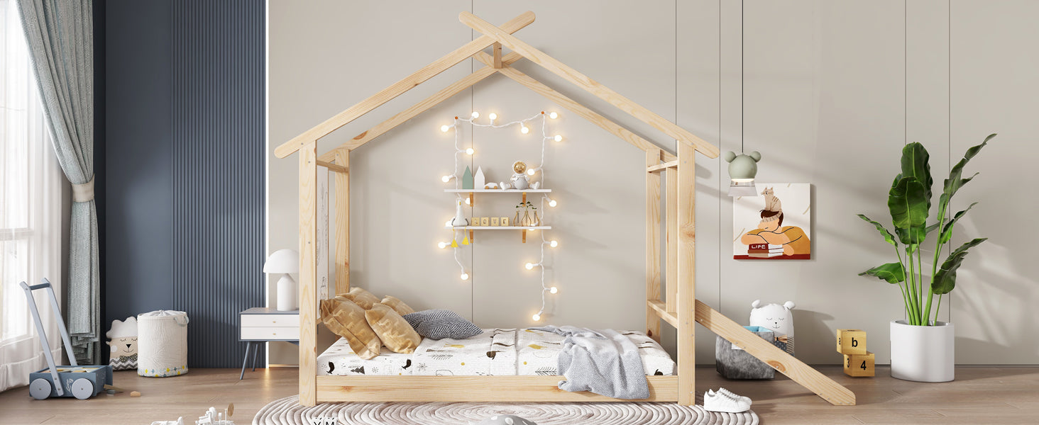 Logidon Kinderbed Met Schuifdak Design 90x200 Naturel