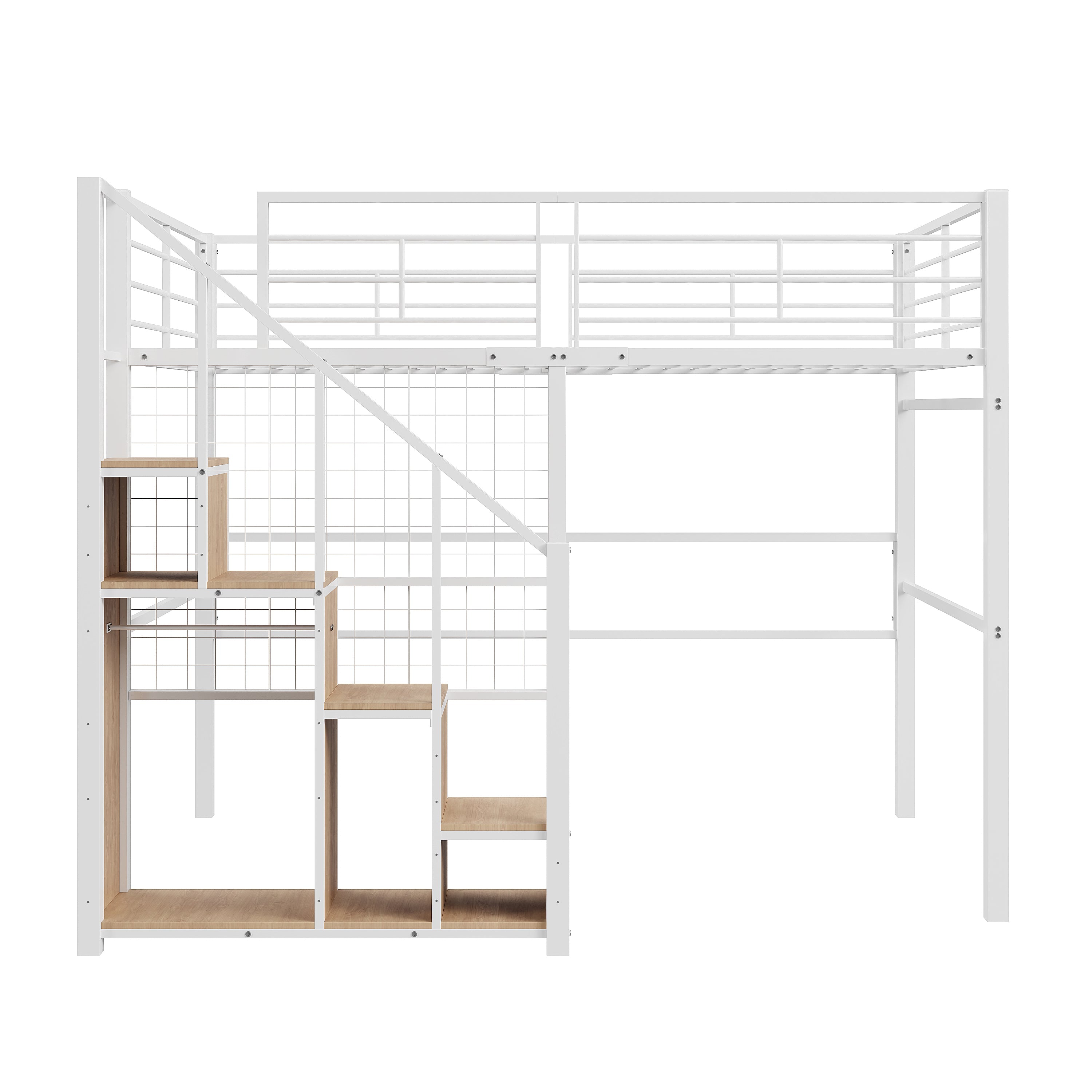 Logidon hoogslaper 140x200 met veiligheidsladder wit