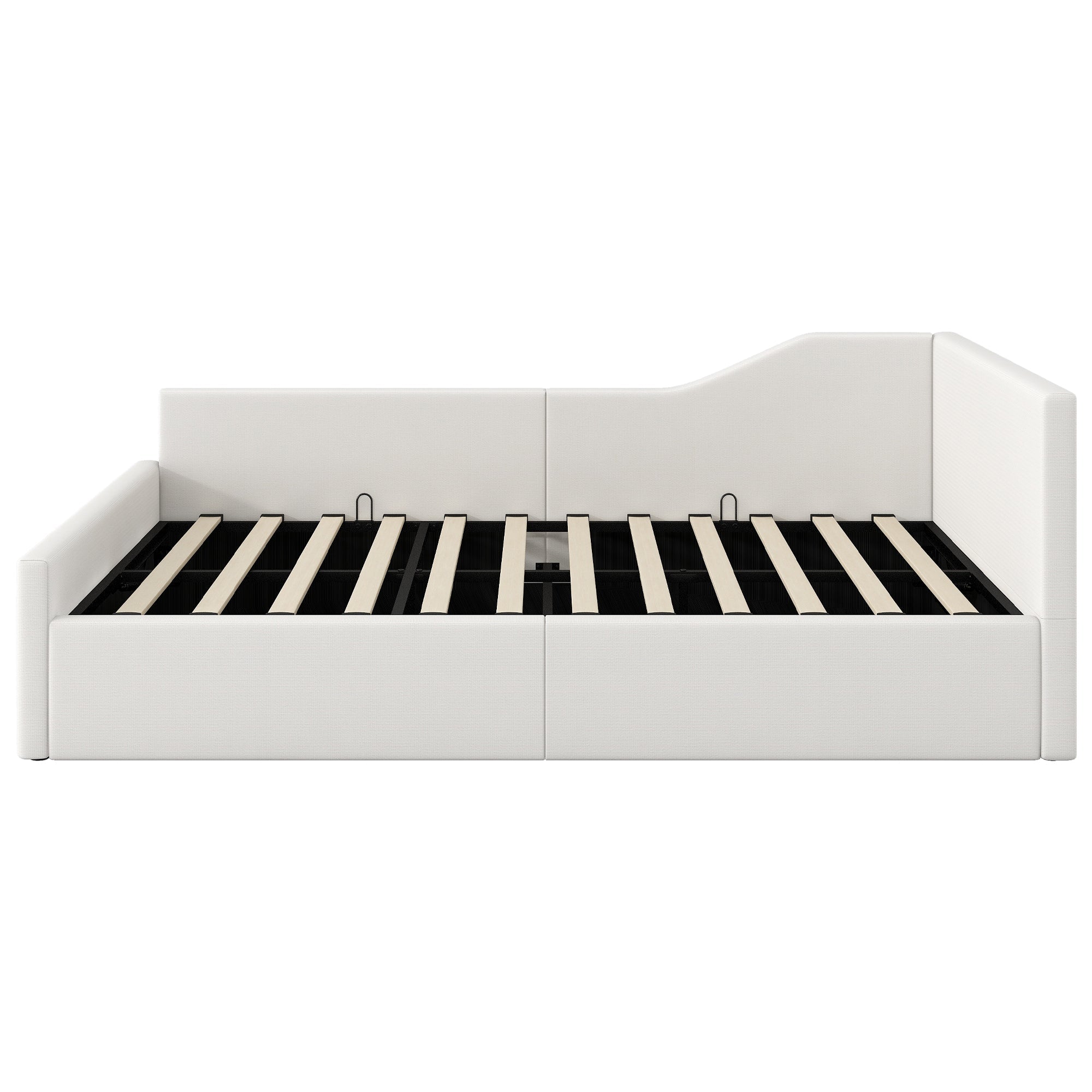 Logidon gestoffeerd dagbed 140x200 met opbergruimte beige
