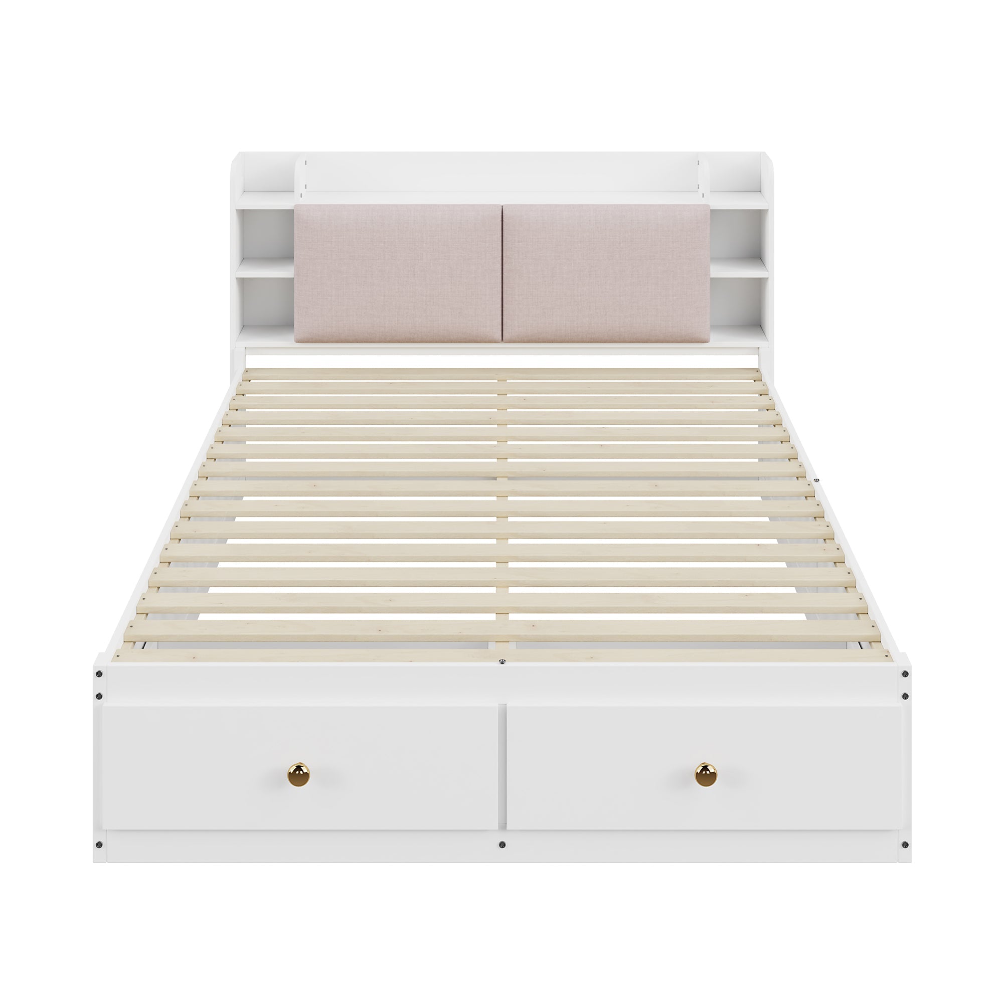 Logidon massief houten combinatiebed 140x200 cm wit met opbergruimte