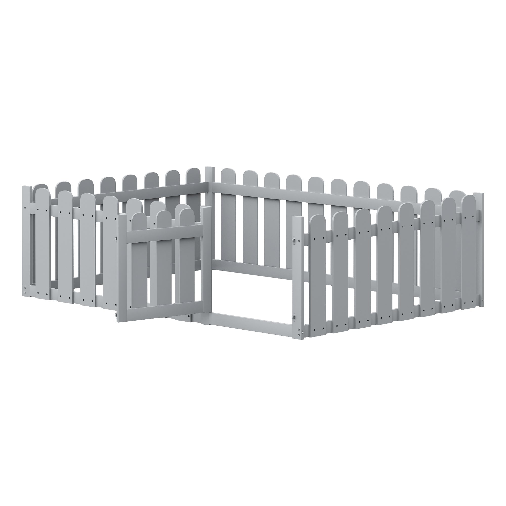 Logidon kinderbed 140 x 200 cm grijs houten frame met deur
