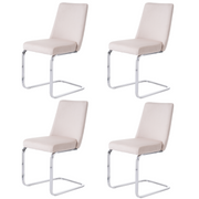 Logidon fluwelen eetkamerstoelen set van 4 beige met diamantrugdesign