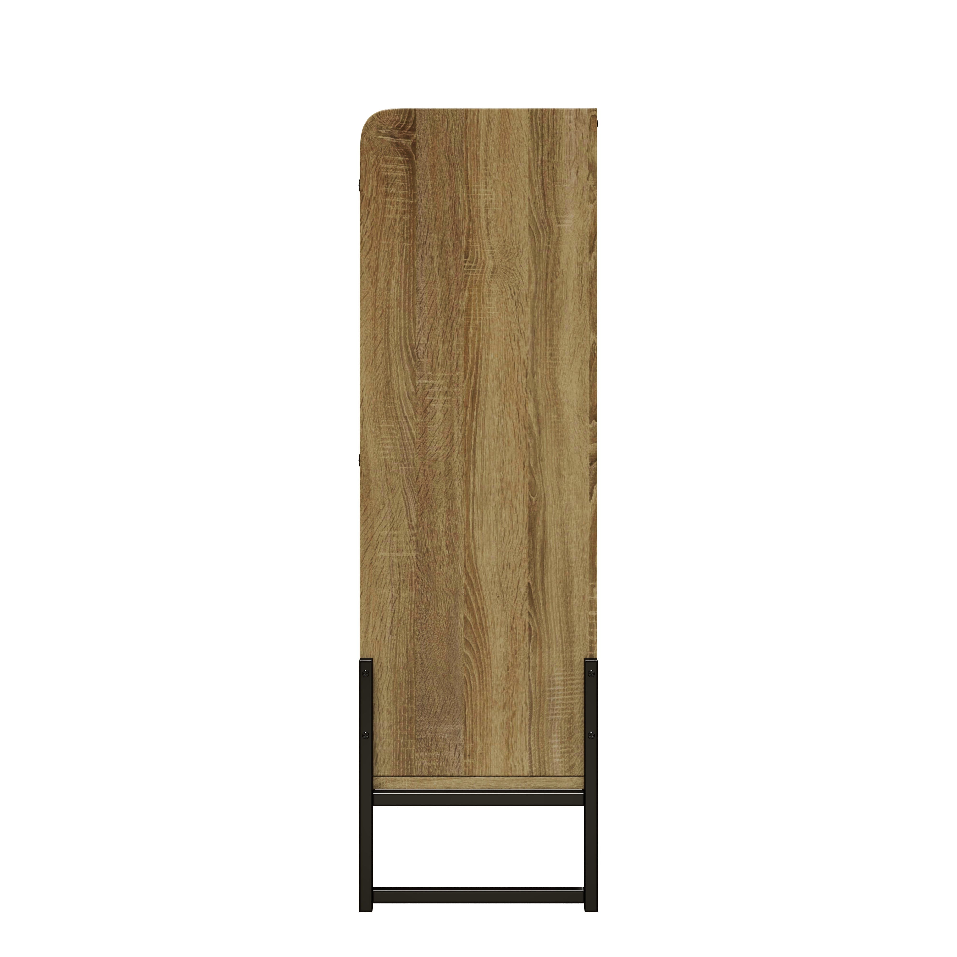 Logidon shoe cabinet narrow 4 flaps natural color 118 cm
