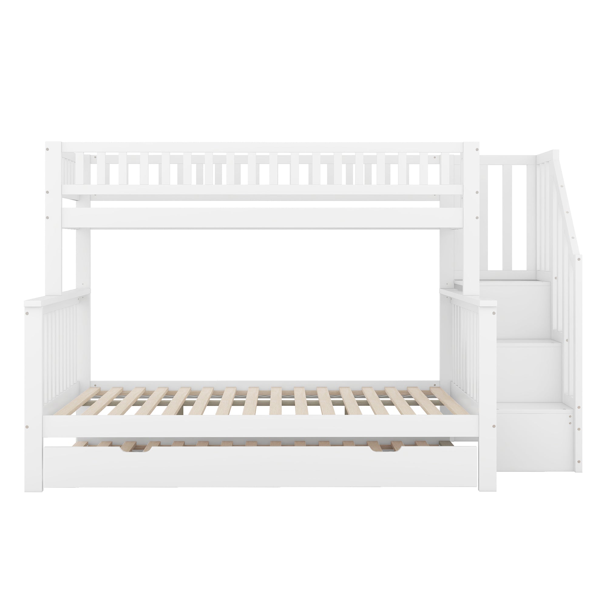 Logidon stapelbed wit 90x200 en 140x200 met rolcontainertrap