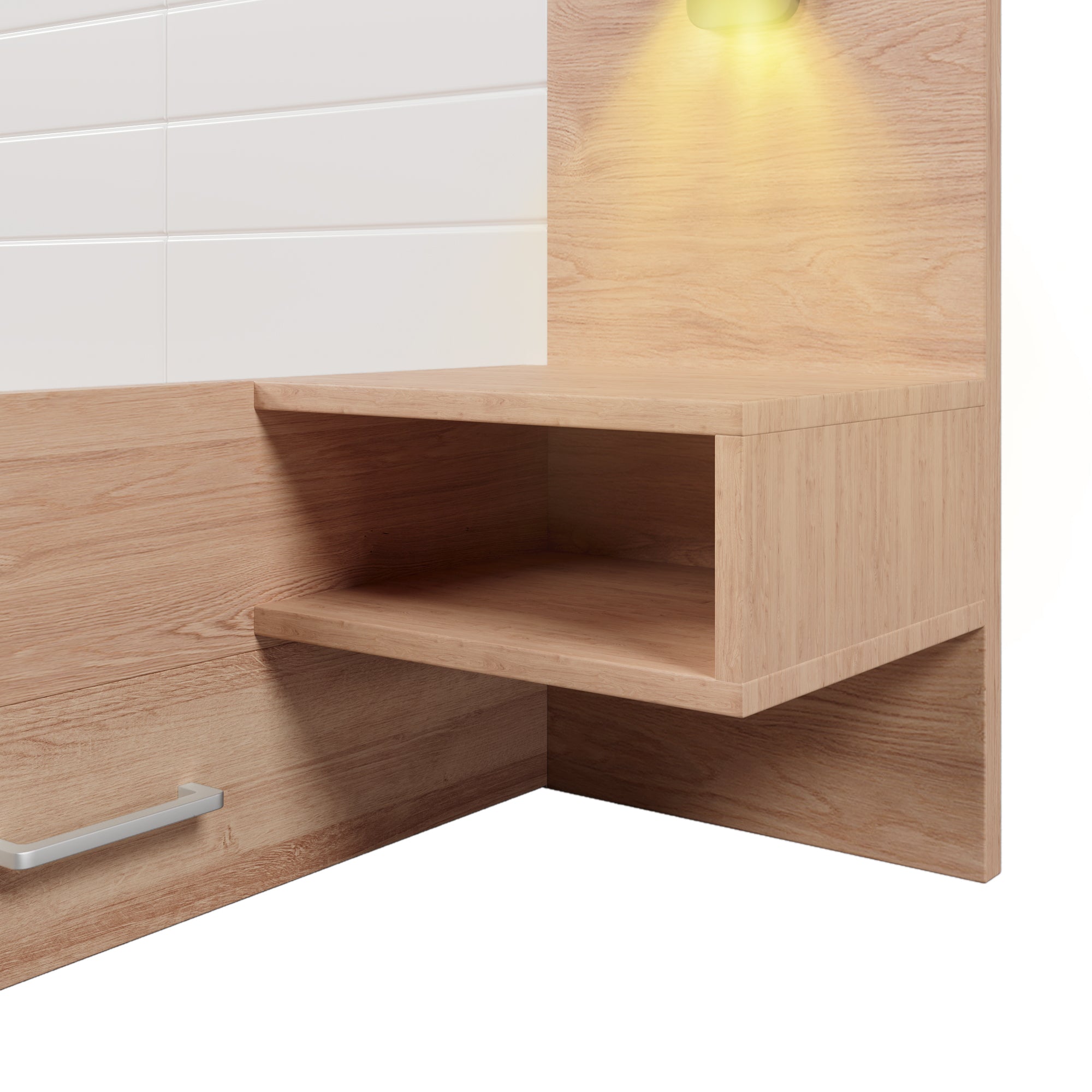 Logidon tweepersoonsbed 160x200 cm in wit eikenhout met 2 laden