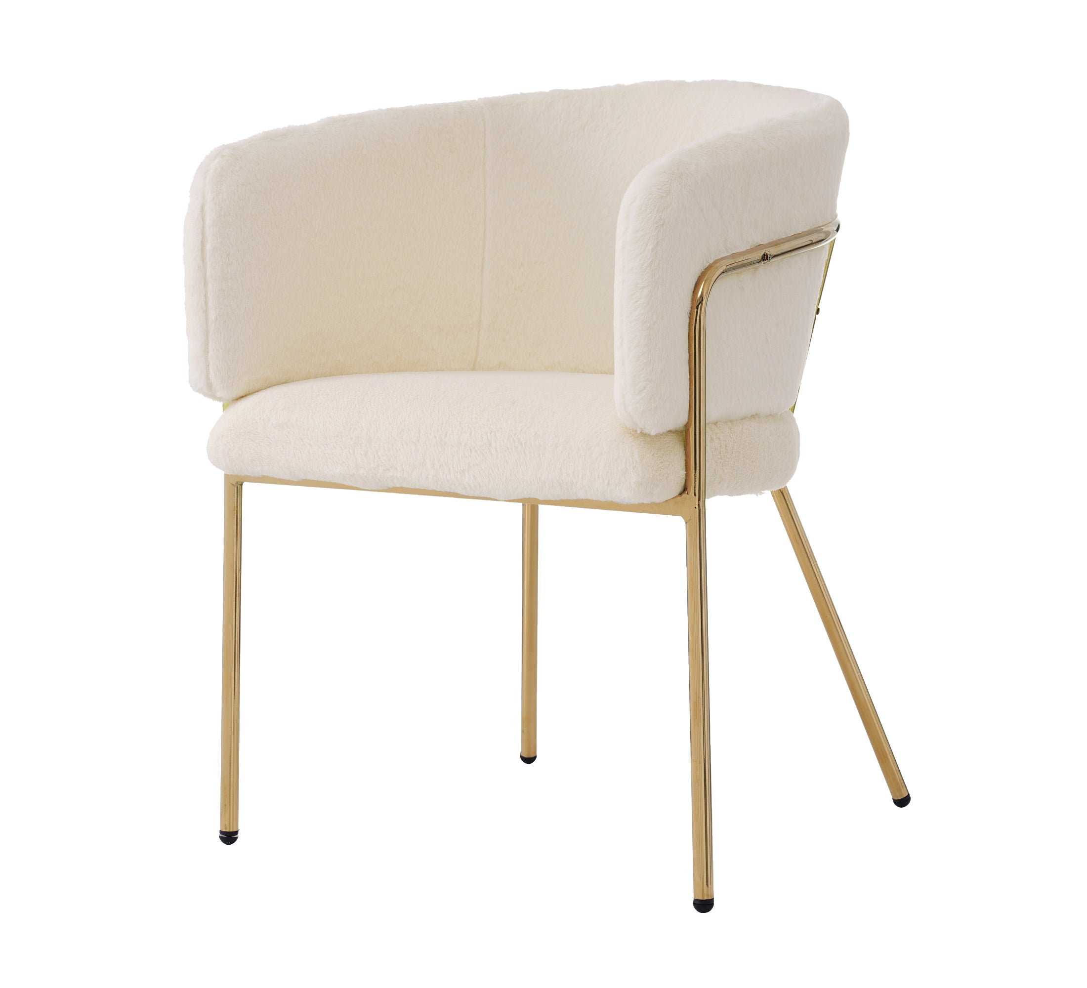 Logidon dining chair beige velvet look with gold metal legs