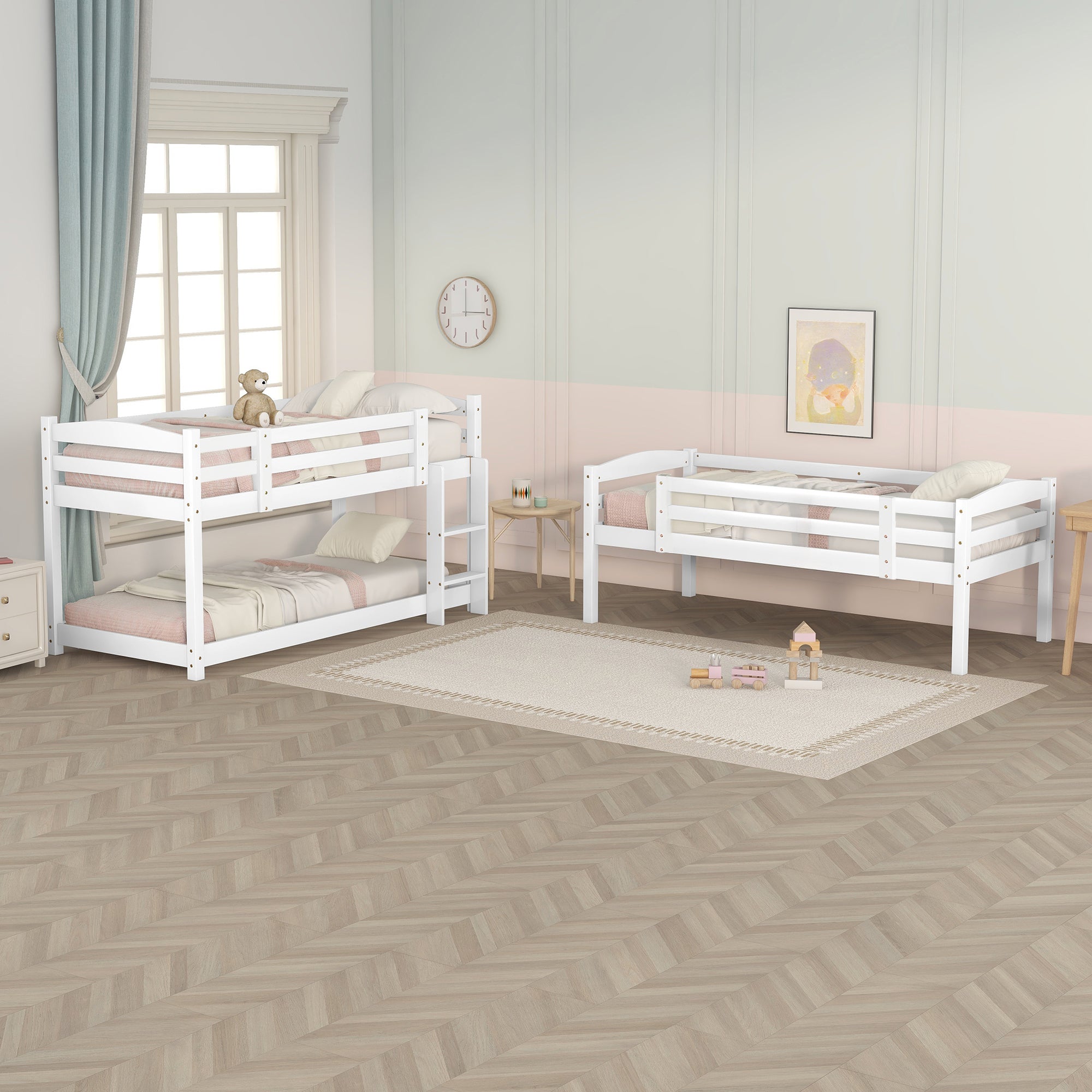 Logidon 3-persoonsstapelbed 90x200 cm wit hout - zonder matras