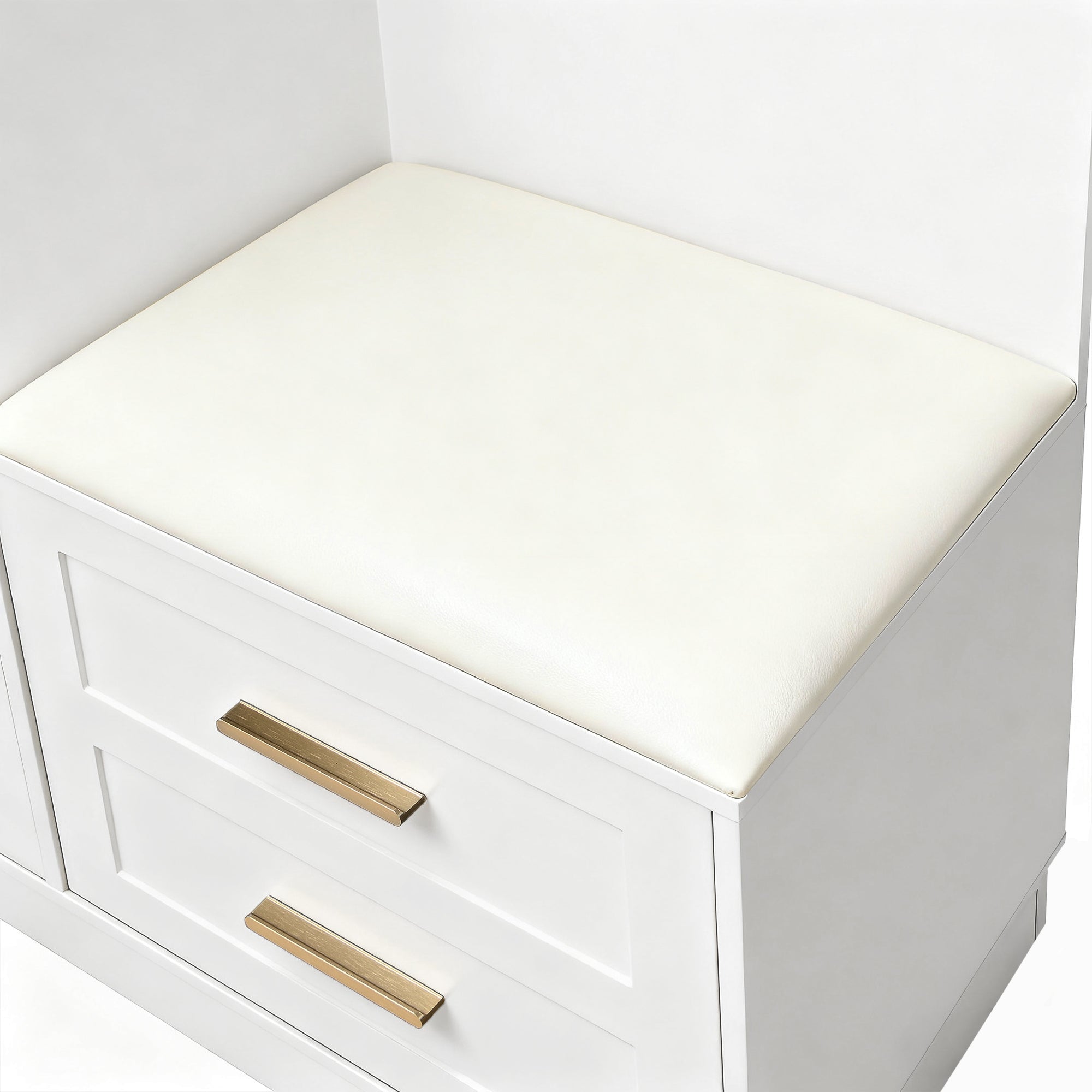 Logidon Moderne Kledingkastcombinatie Met Spiegel Wit 110x33x185 cm