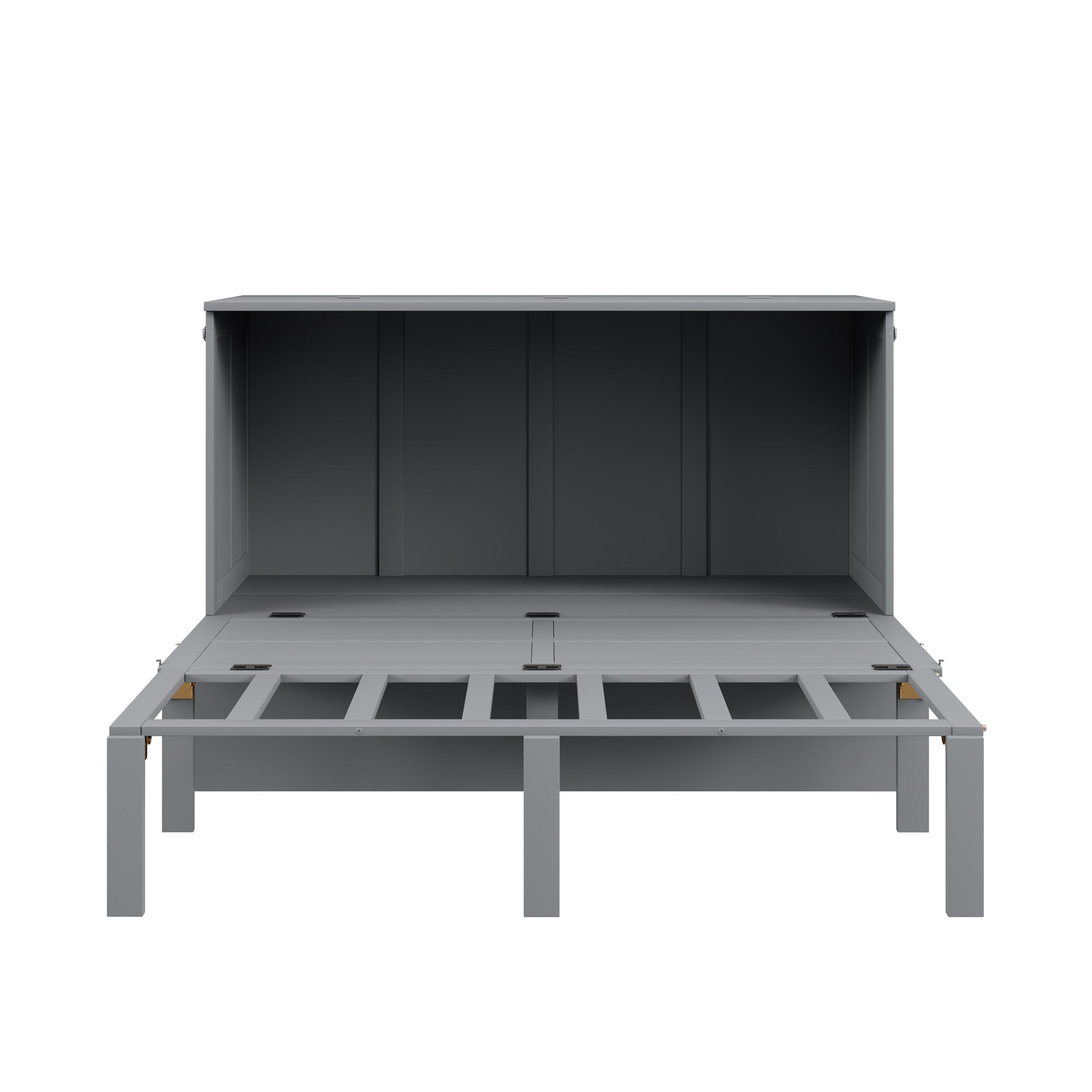 Logidon bedkast 140x200 cm grijs opklapbed met lattenbodem