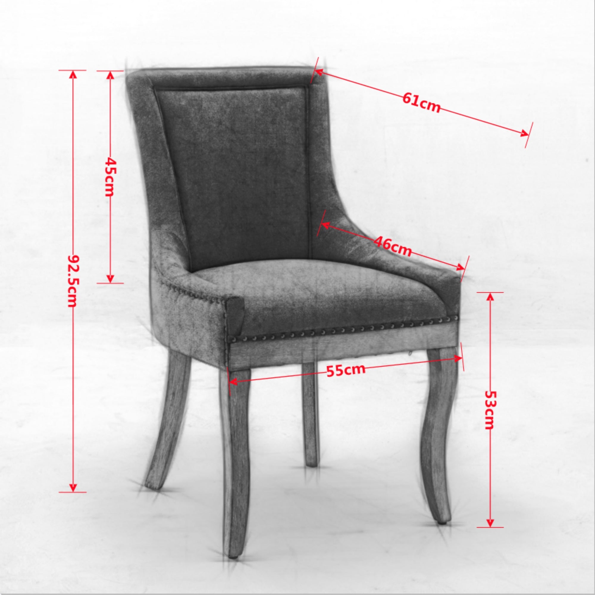 Logidon Ultra Side Dining Chair Beige set van 2 bronzen spijkerknoppen