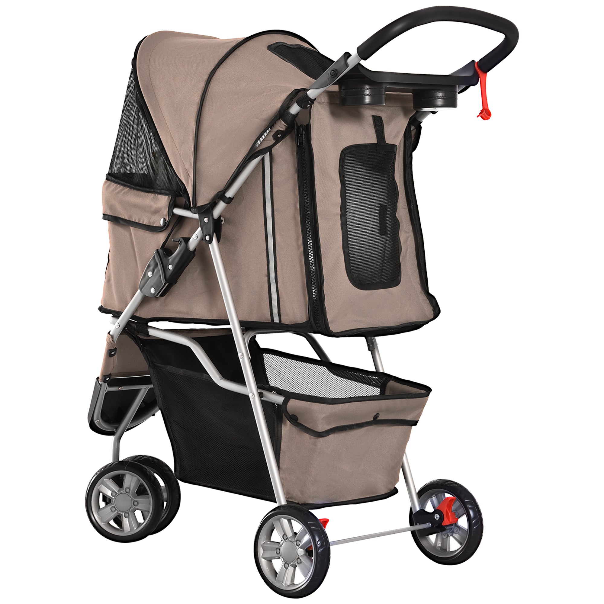 Logidon hondenbuggy koffiebruin hondenbuggy met draagmand