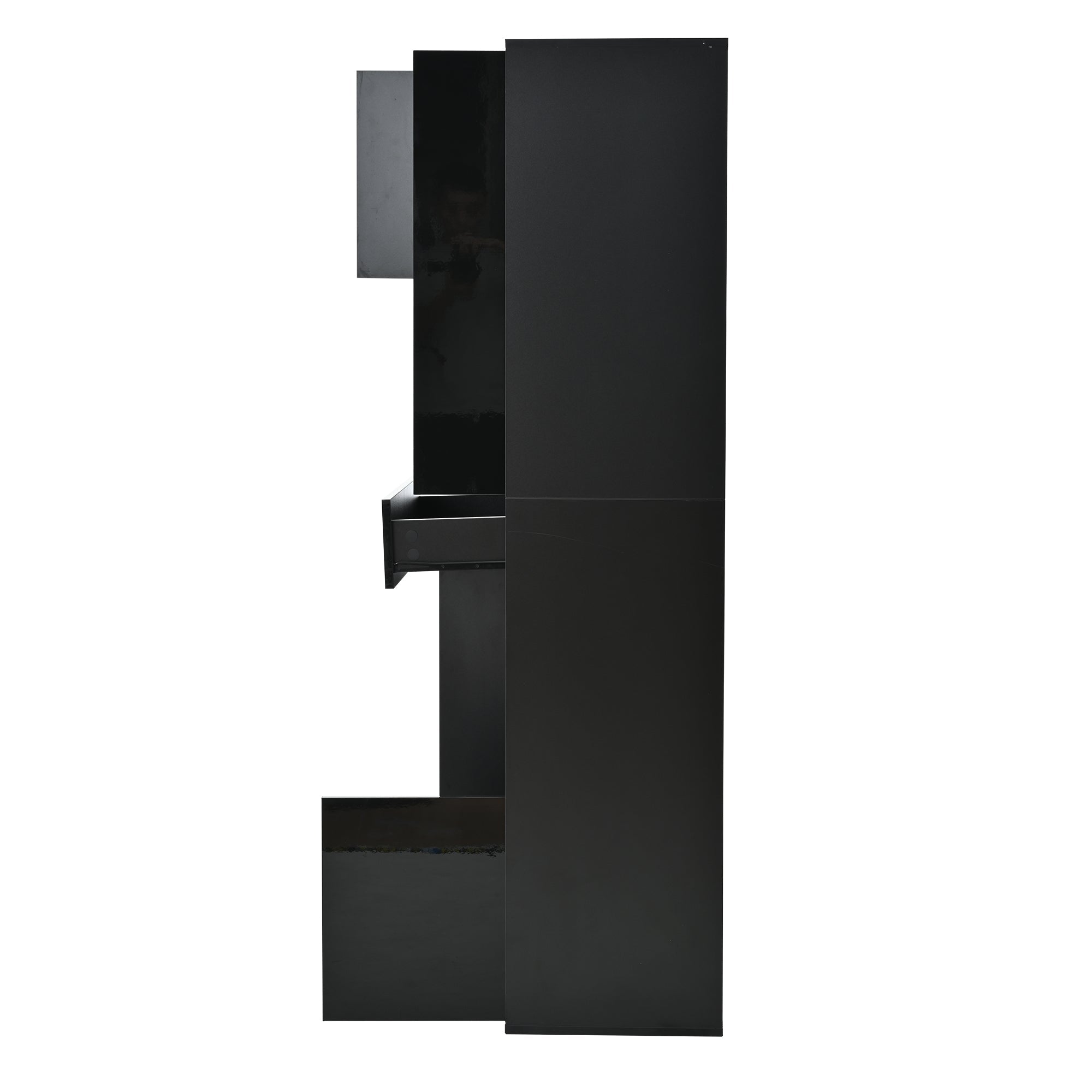 Logidon zwarte hoogglans glazen vitrine 55 x 38 x 170 cm LED-verlichting