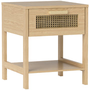 Logidon nachtkastje rotan design naturel 40x40x48 cm met lade