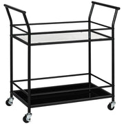 Logidon keukentrolley serveerwagen met glazen planken zwart 75x40x80 cm