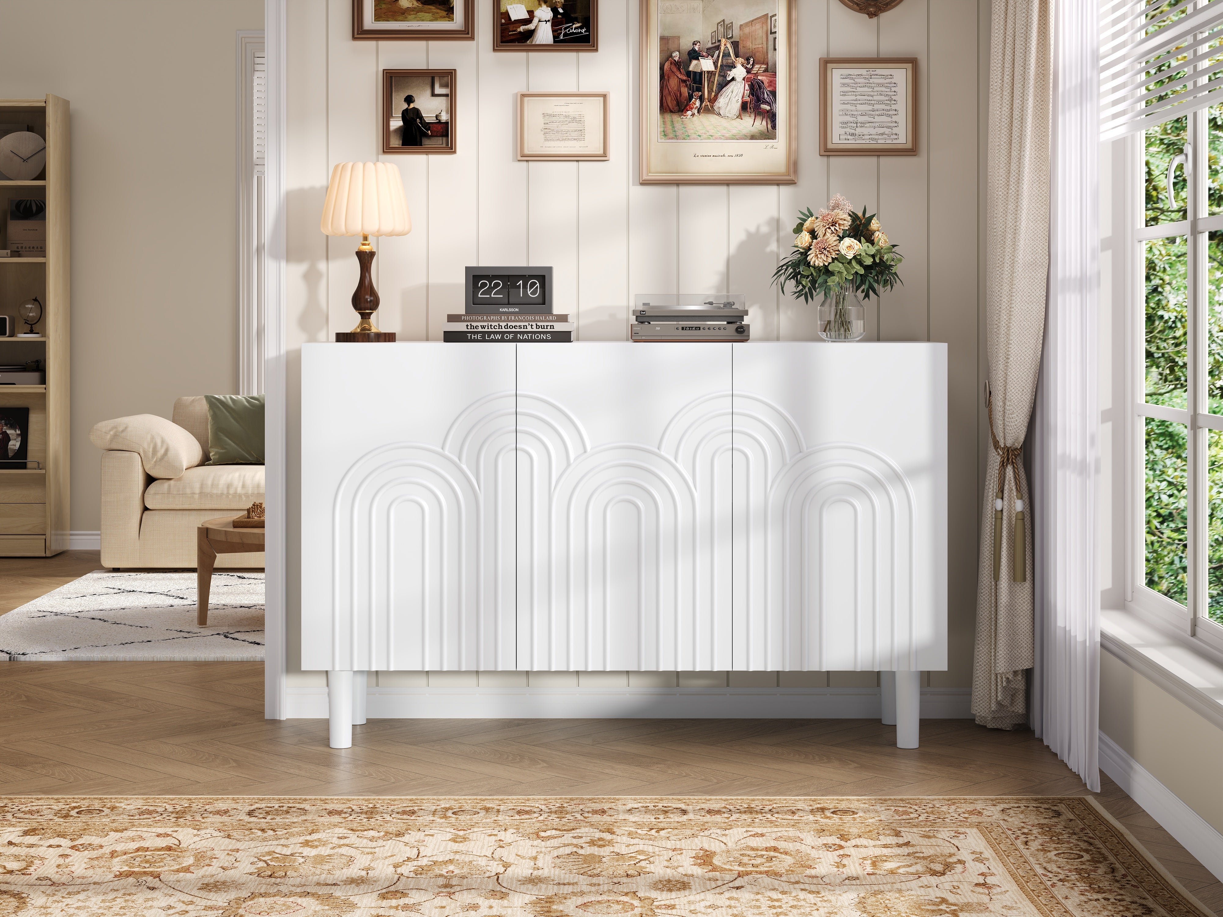 Logidon Dressoir 120x38,5x79 cm Wit MDF met 3 deuren
