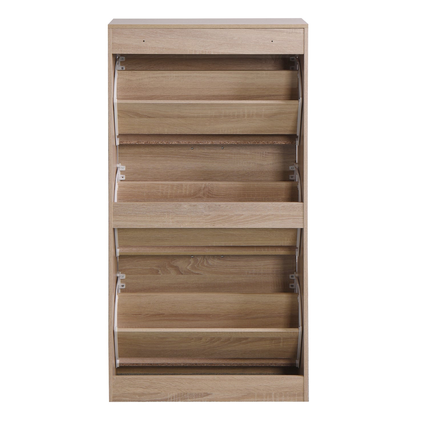 Logidon shoe cabinet oak 3 drawers wooden shoe rack entrance area