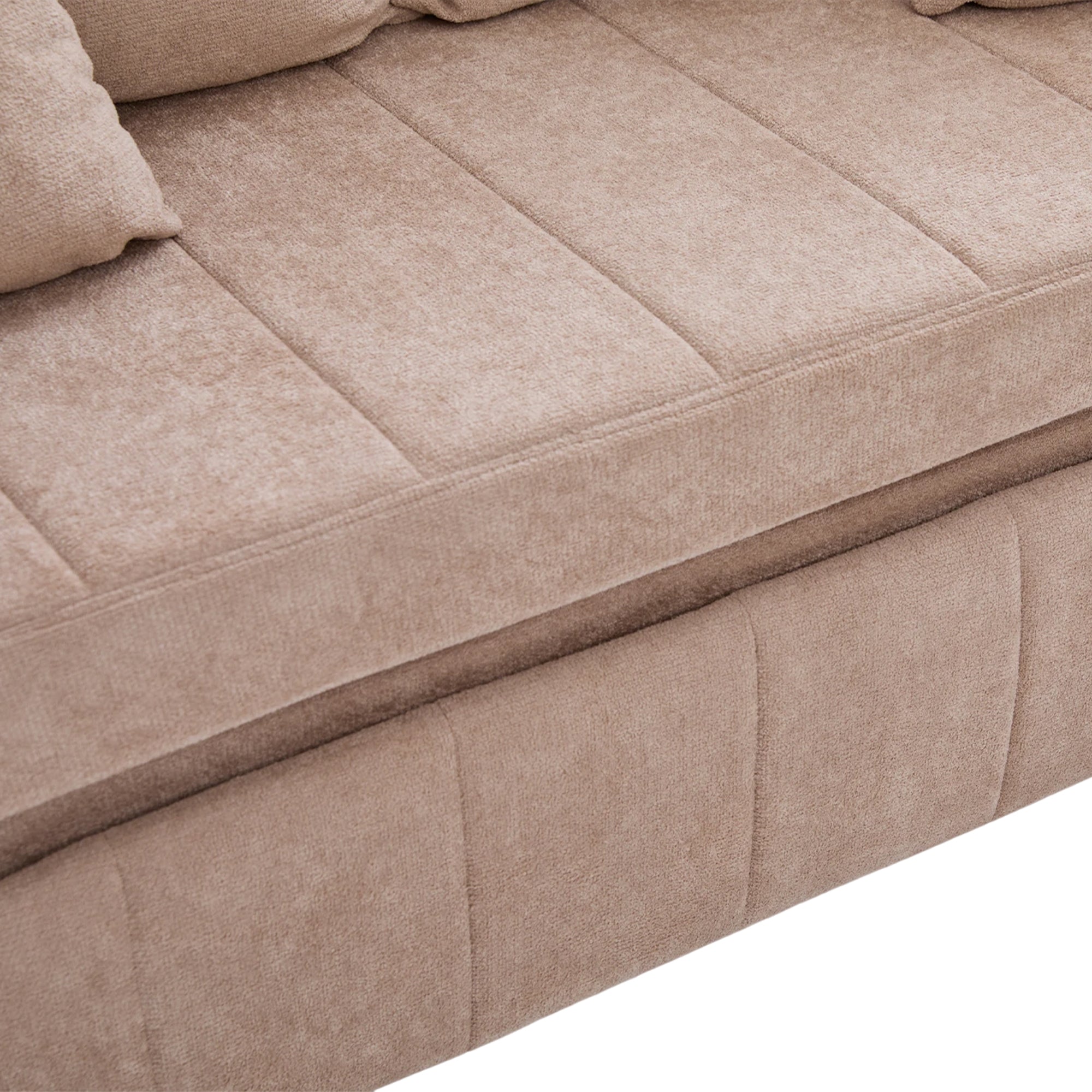 Logidon multifunctionele stoffen bank Khaki Velvet met USB-oplaadfunctie