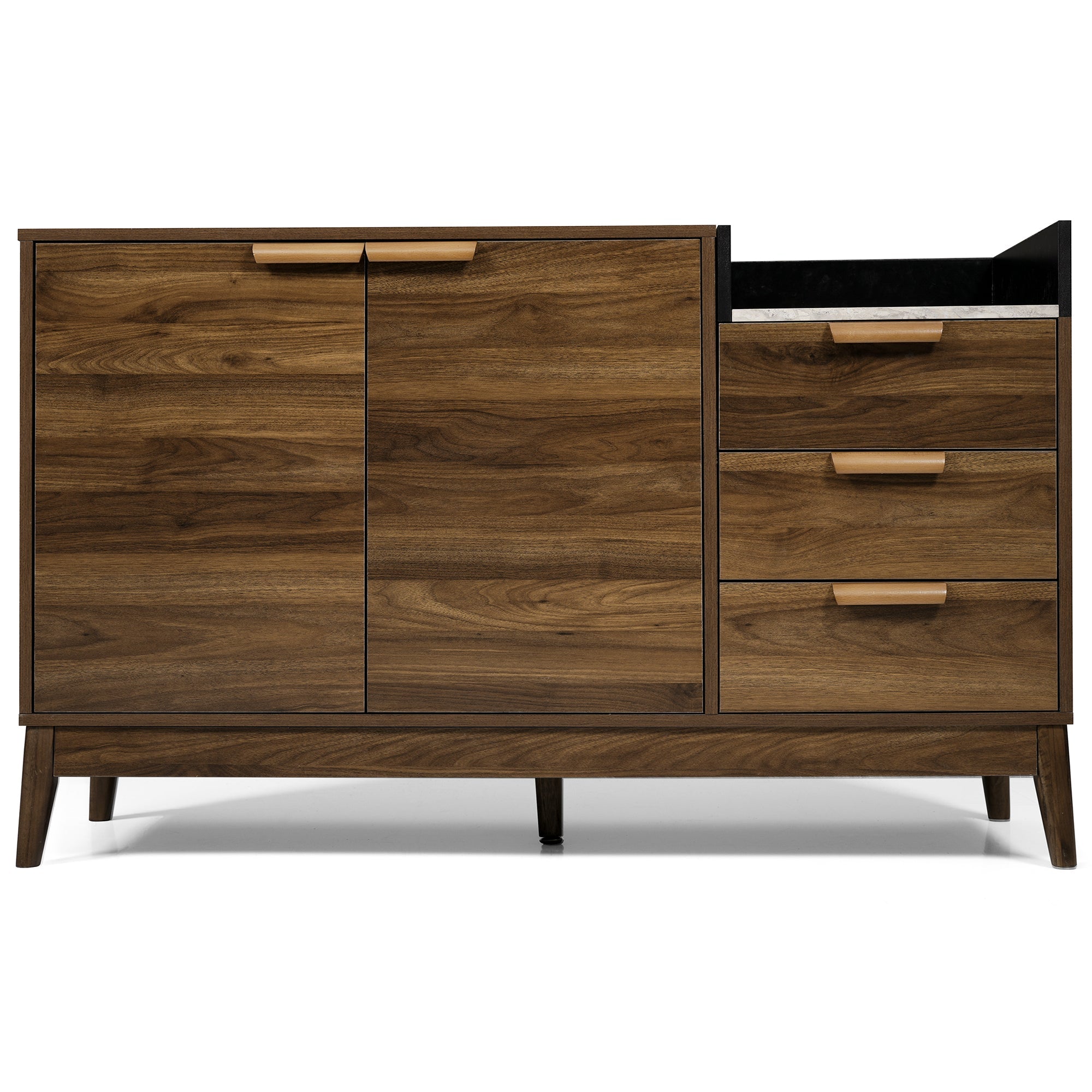 Logidon woonkamer ladekast eiken decor marmerlook blad 3 lades