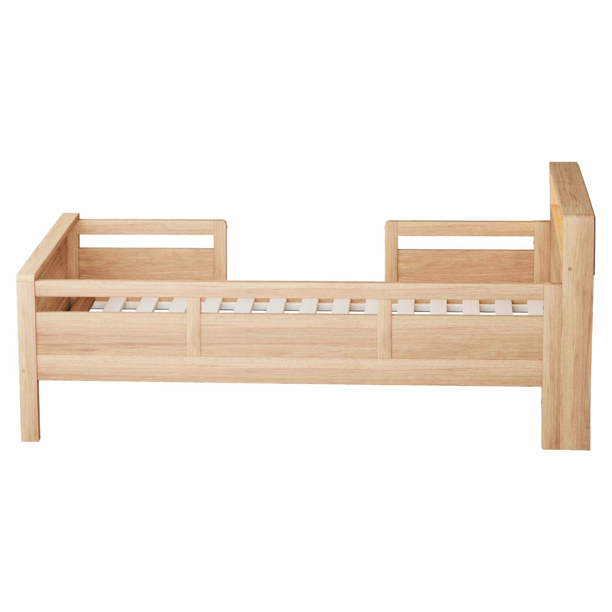 Logidon houten bed 90x200 cm naturel met USB-C stopcontact en LED