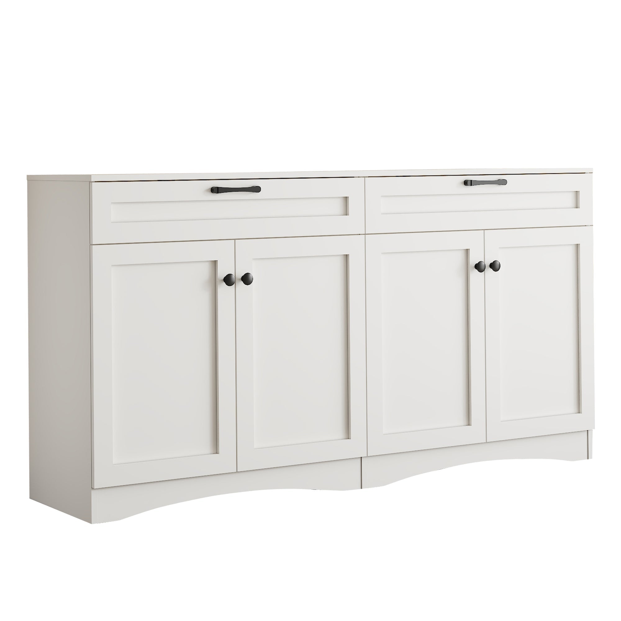 Logidon Dressoir 160 x 40 x 85 cm – Wit dressoir met 2 lades