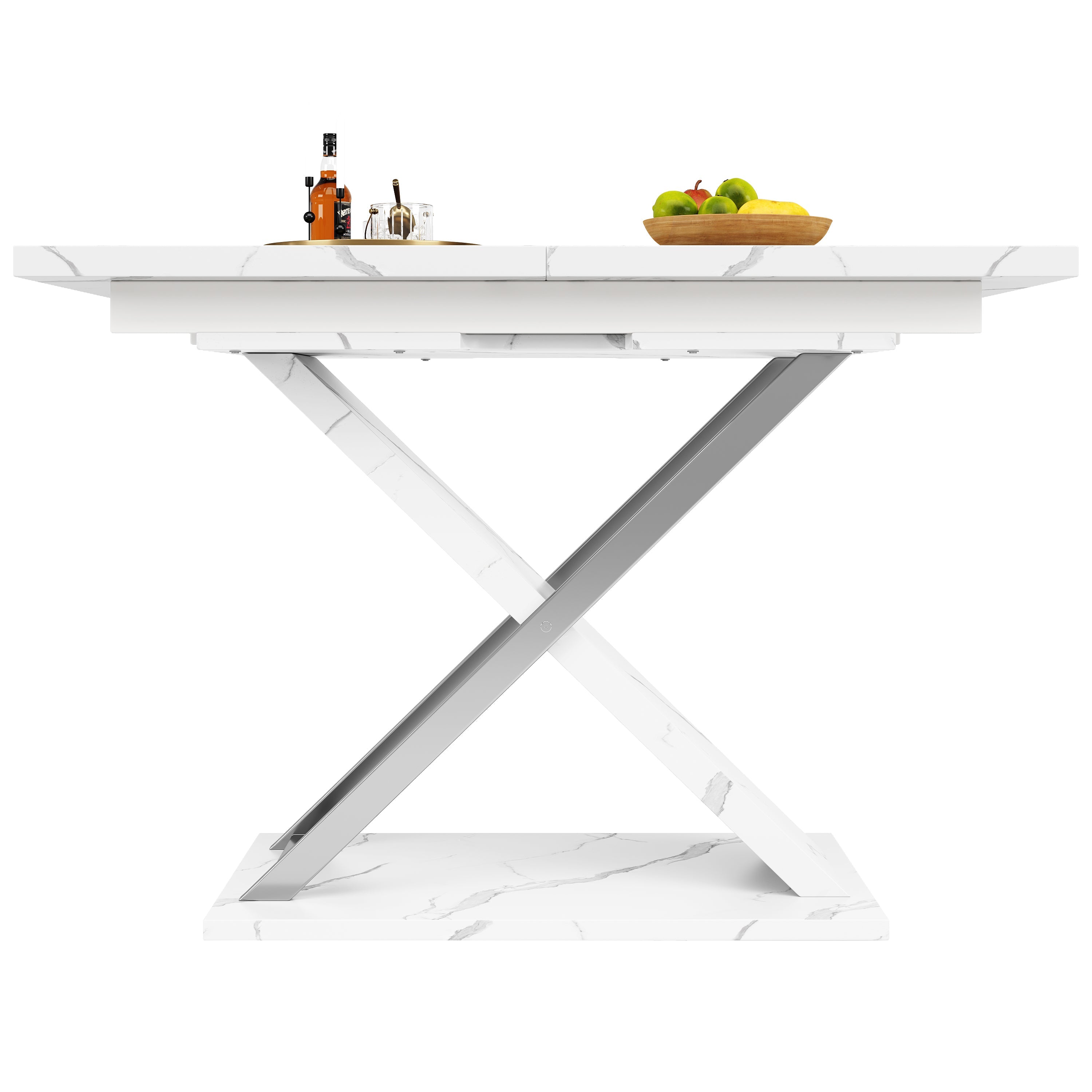 Logidon Uitschuifbare eettafel wit 118-157 cm met gekruiste poten