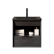Logidon 51 cm Floating Bathroom Vanity with Ceramic Basin Black