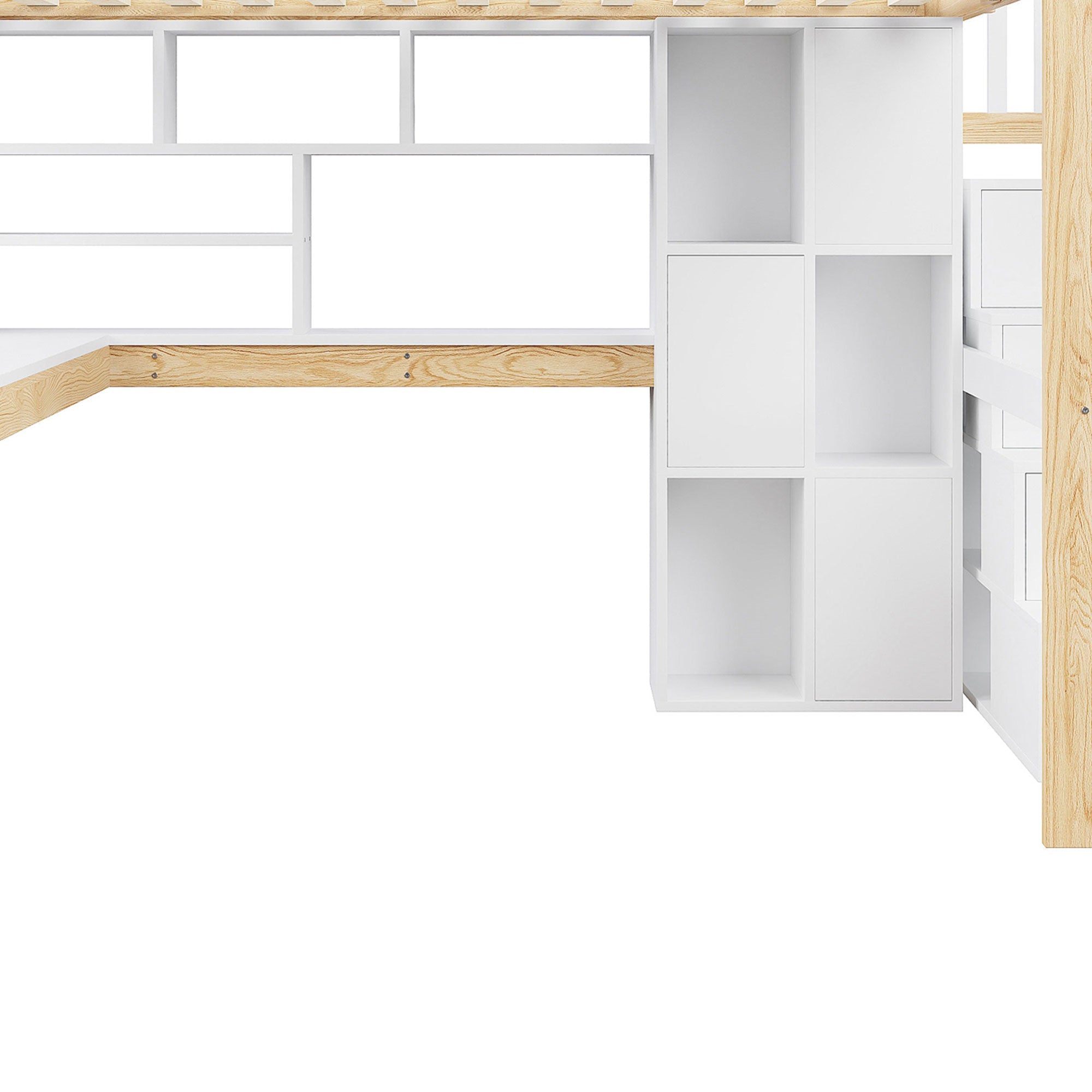 Logidon hoogslaper 140x200 cm met LED-verlichting wit en naturel