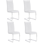 Logidon cantilever chair set white faux leather chrome-plated, 120 kg