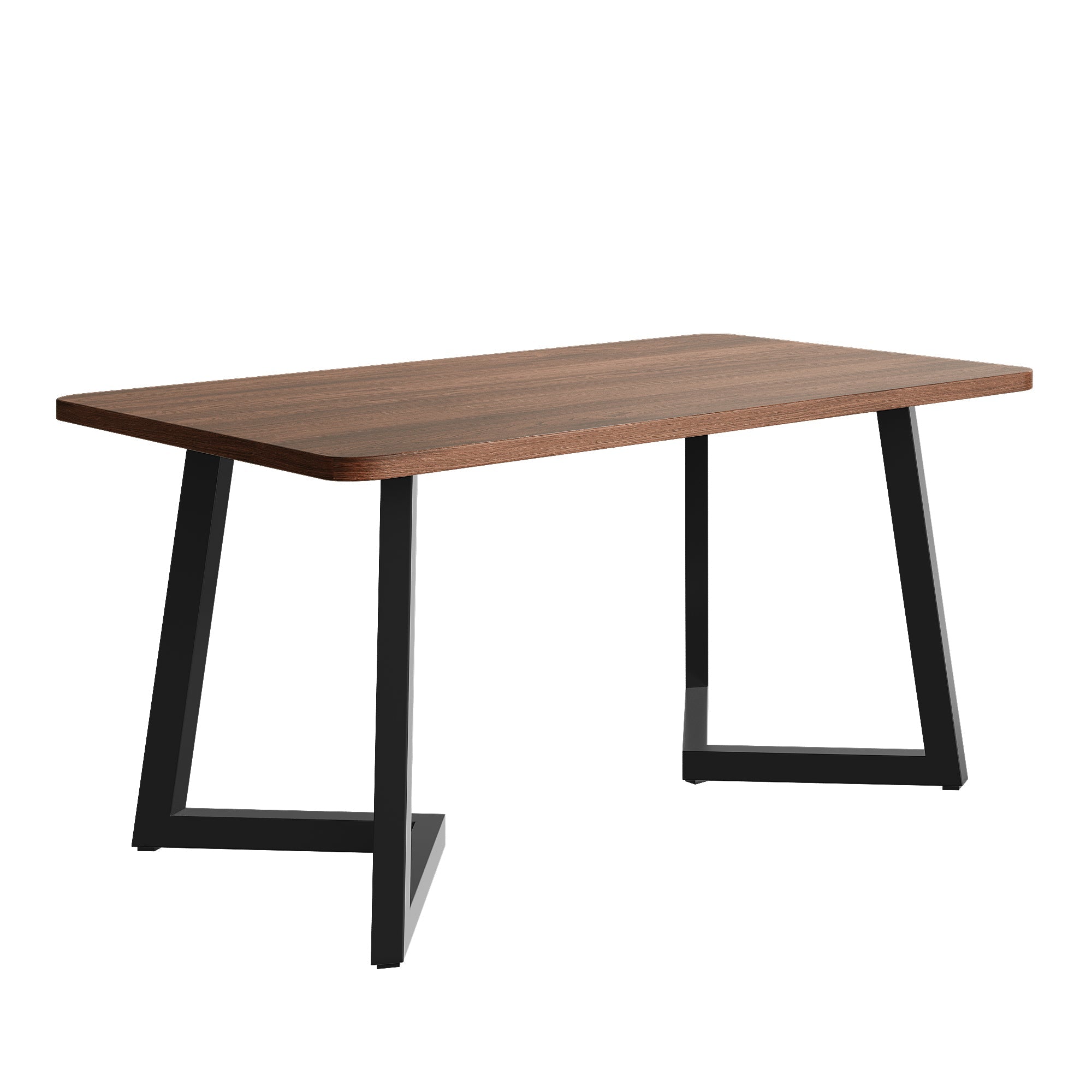 Logidon eettafel 117x68 cm zwart walnoot houtnerf metalen poten