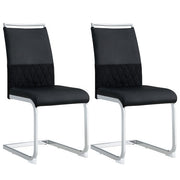 Logidon Dining Room Chairs Set of 2 Padded PU Leather Black