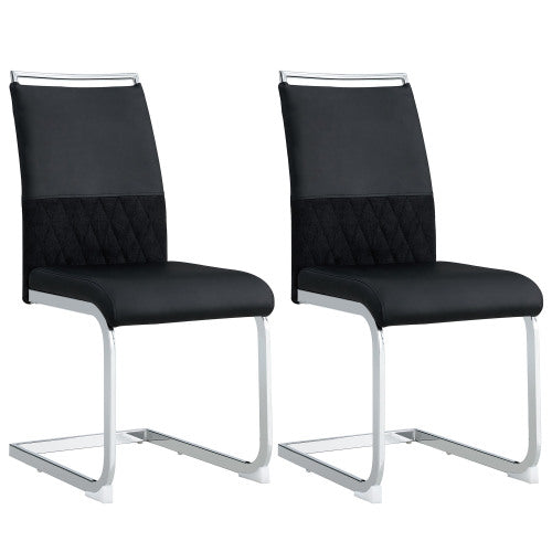 Logidon Dining Room Chairs Set of 2 Padded PU Leather Black