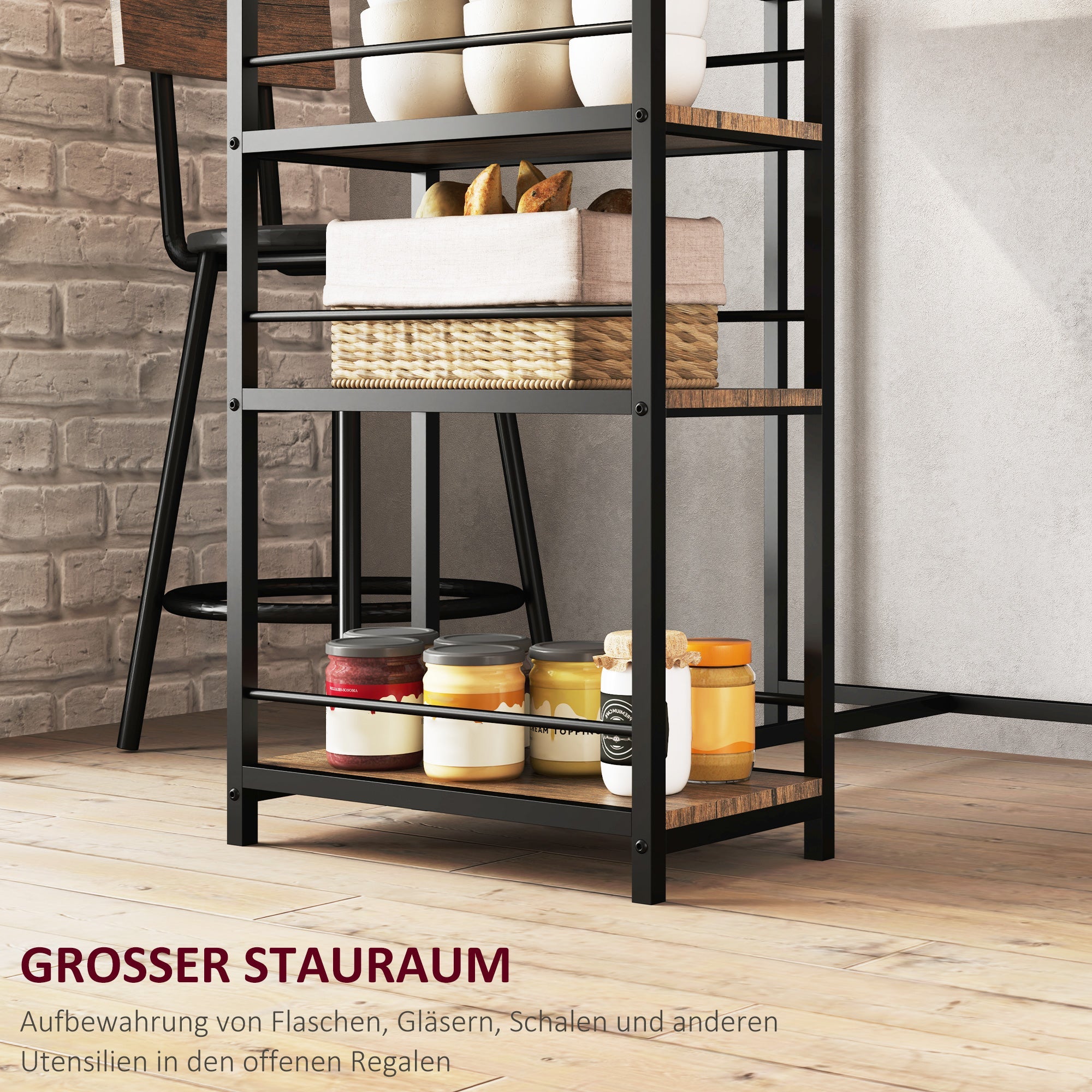 Logidon bartafelset 3-delig industrieel eiken staal 90x50x90 cm