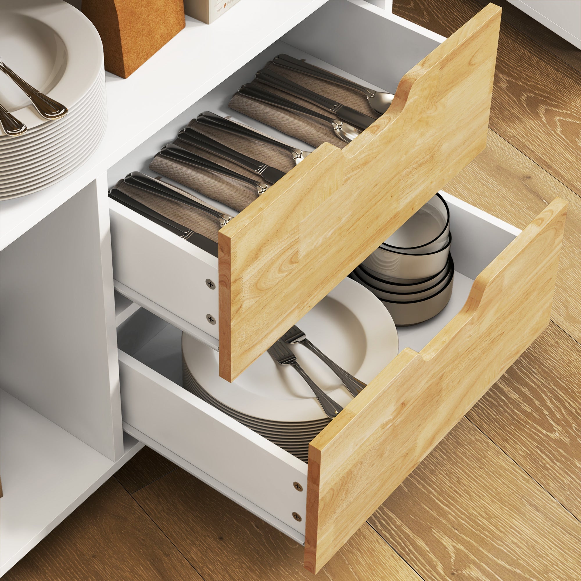 Logidon keukenwagen eiken met werkblad SoftClose 107x50x85 cm