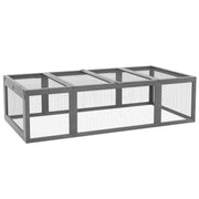 Logidon Konijnenhok Grijs Van Hout Met Scharnierend Dak 180x90x48