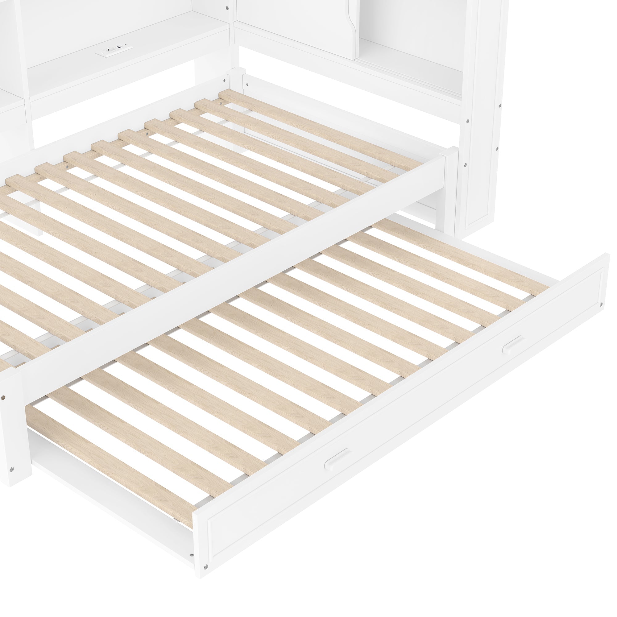 Logidon Dagbed 90x200 cm Wit Uitschuifbed Slaapbank USB LED
