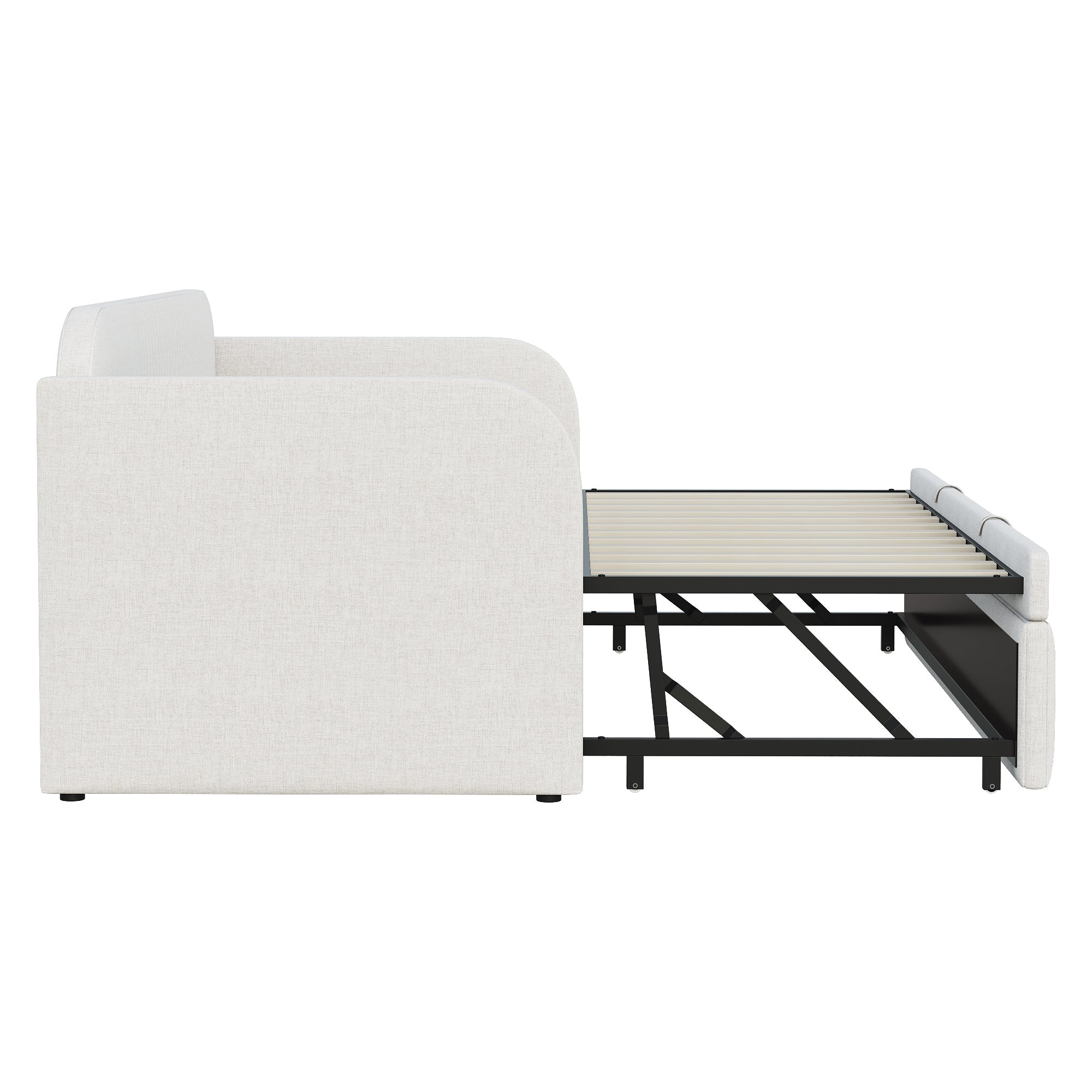 Logidon gestoffeerd bed slaapbank 90/180 lattenbodem beige