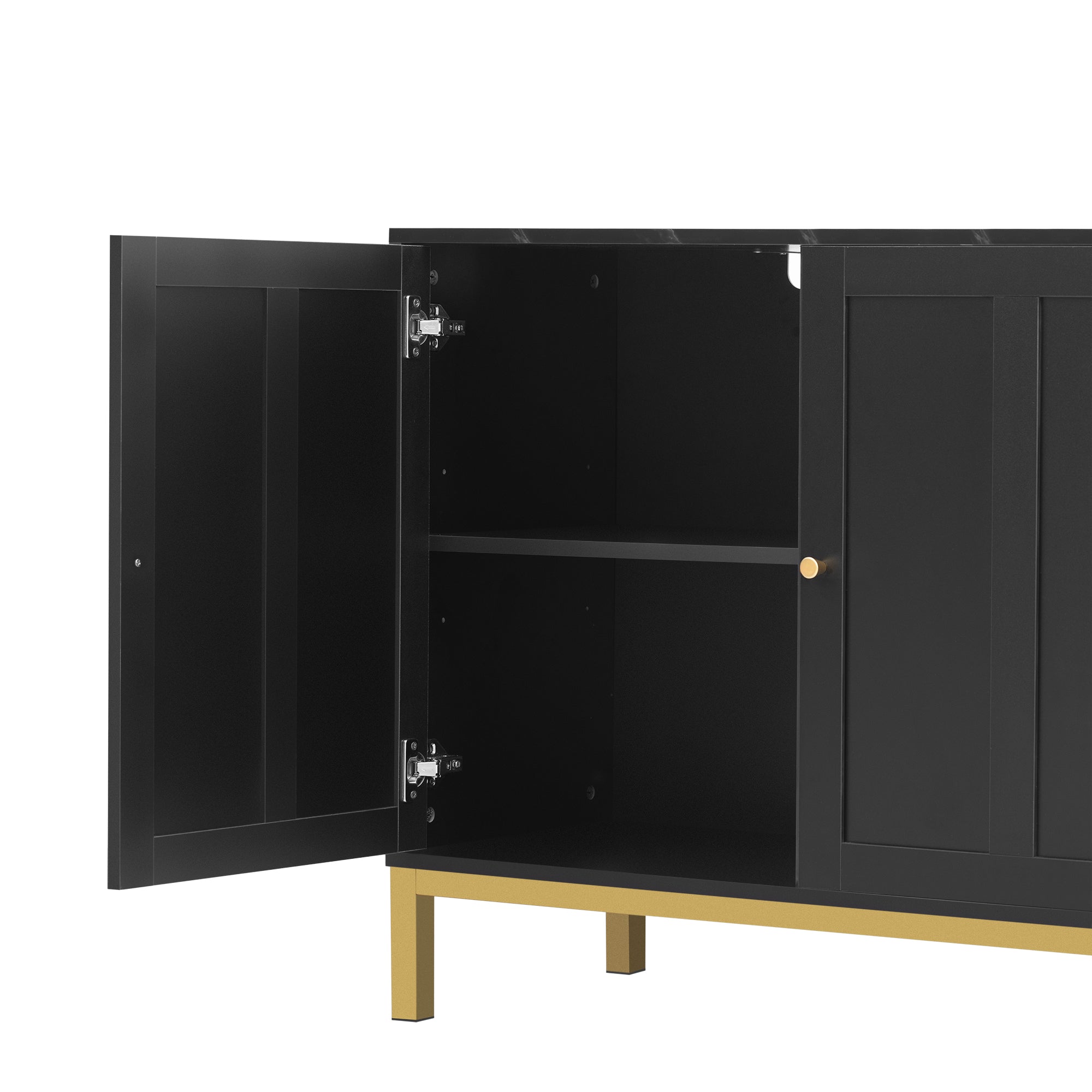 Logidon dressoir 3 deuren zwart MDF met marmerlook 140x40x78