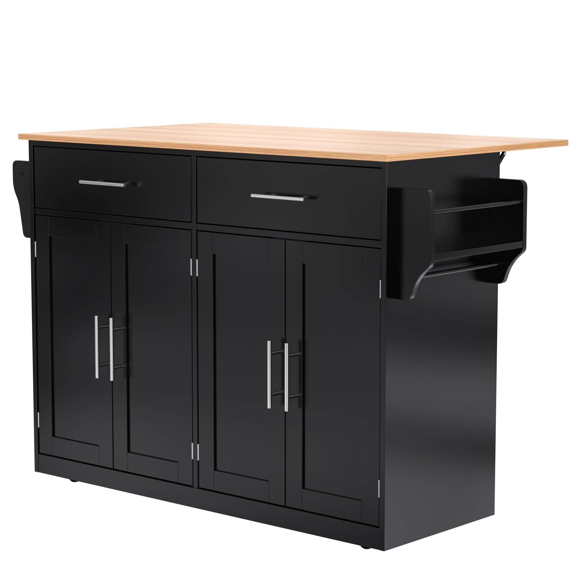 Logidon serving trolley with folding table top black 120x46x91 cm