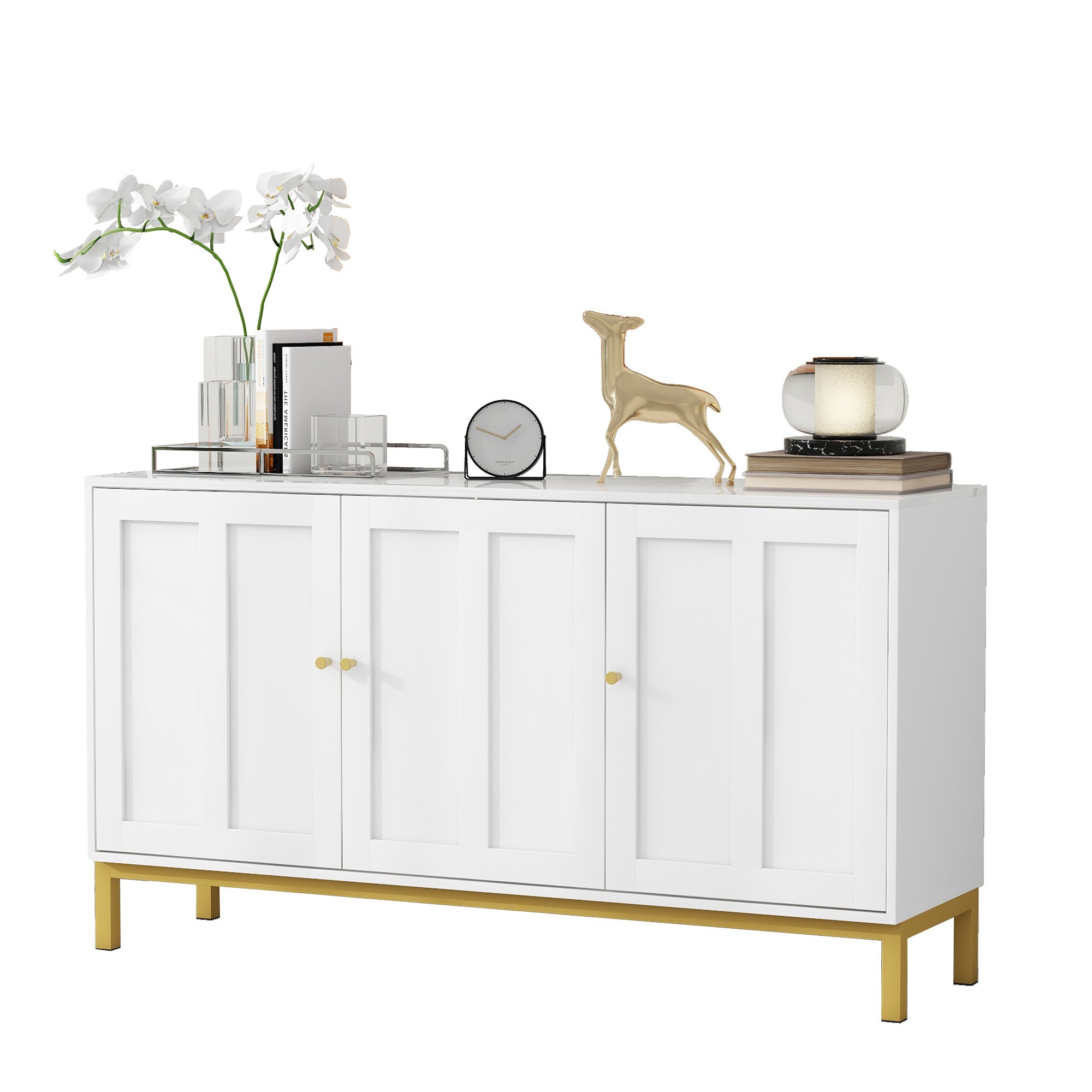 Logidon dressoir 3 deuren met marmeren tafelblad wit 140 cm