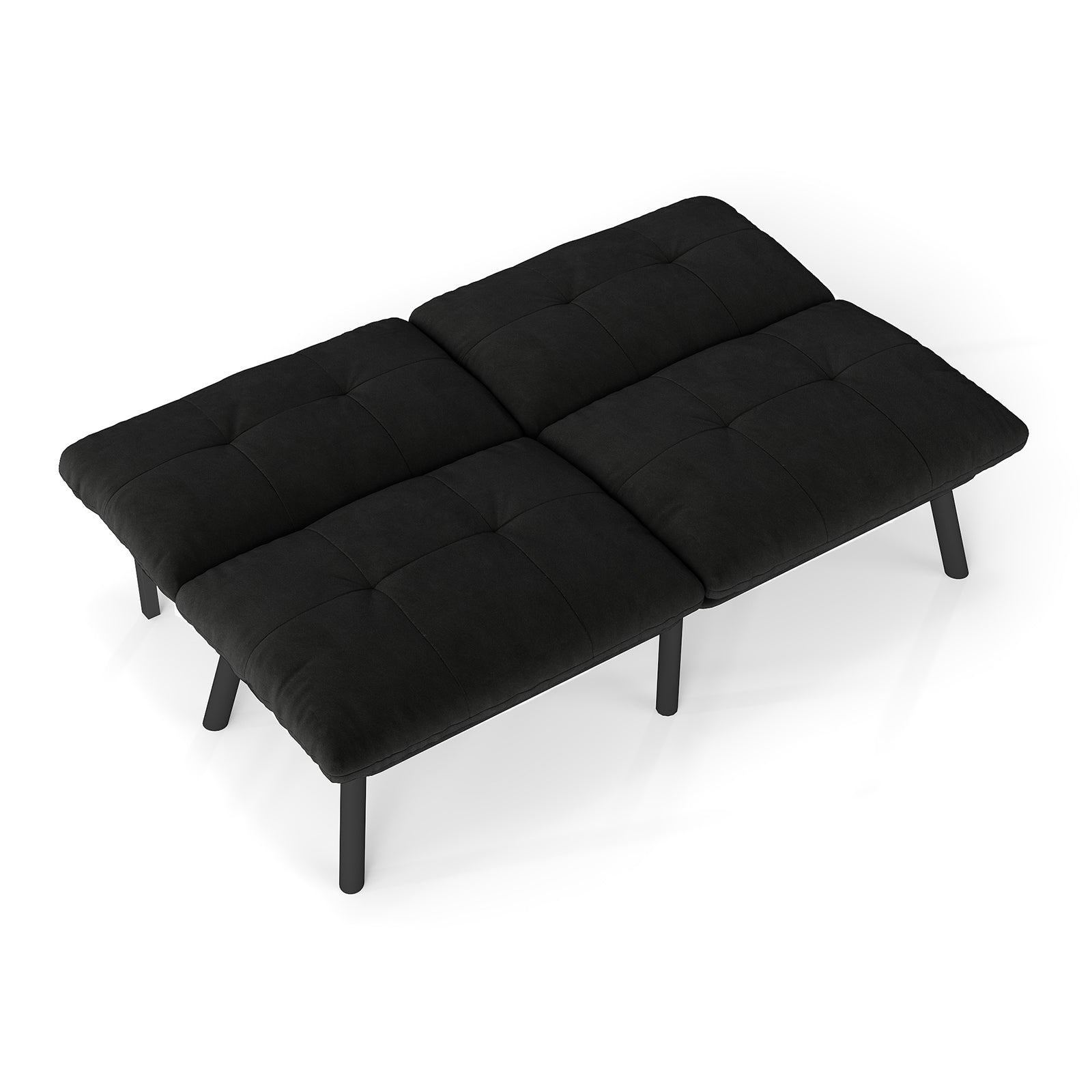 Logidon zwarte moderne slaapbank, 2-zits futon met slaapfunctie