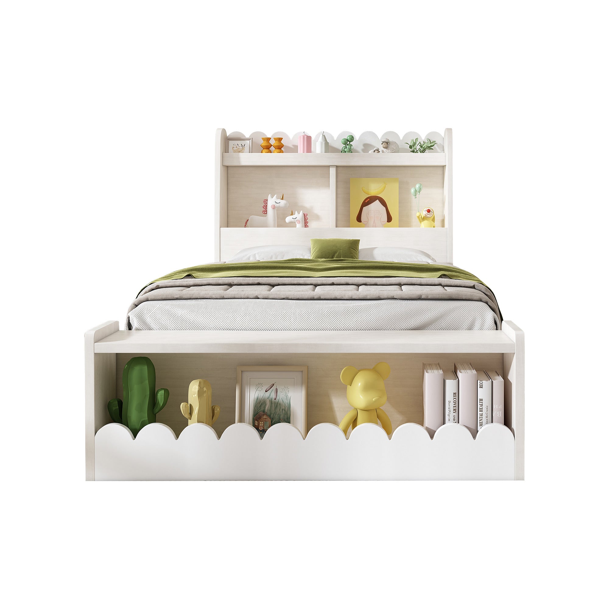 Logidon kinderbed 90x200 wit eiken opberglades