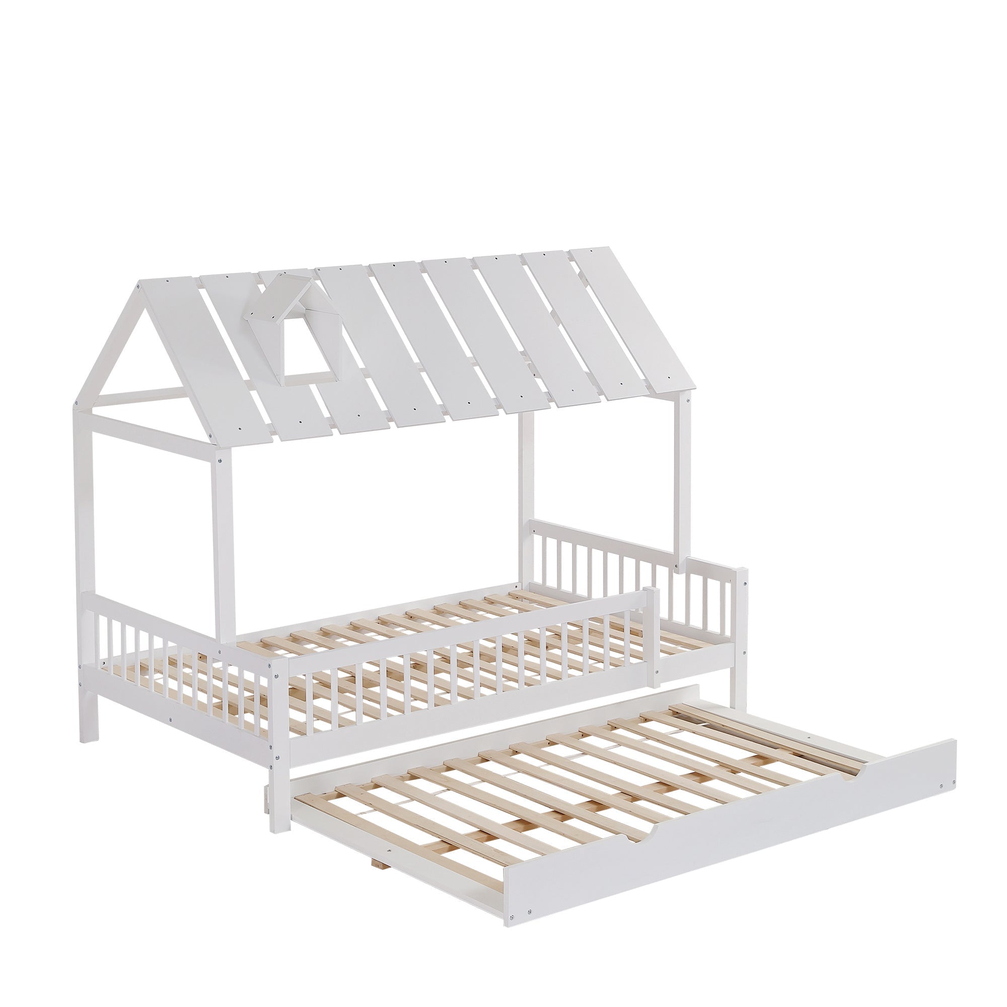 Logidon complete bedroom 3-piece house bed pull-out bed white 120x200