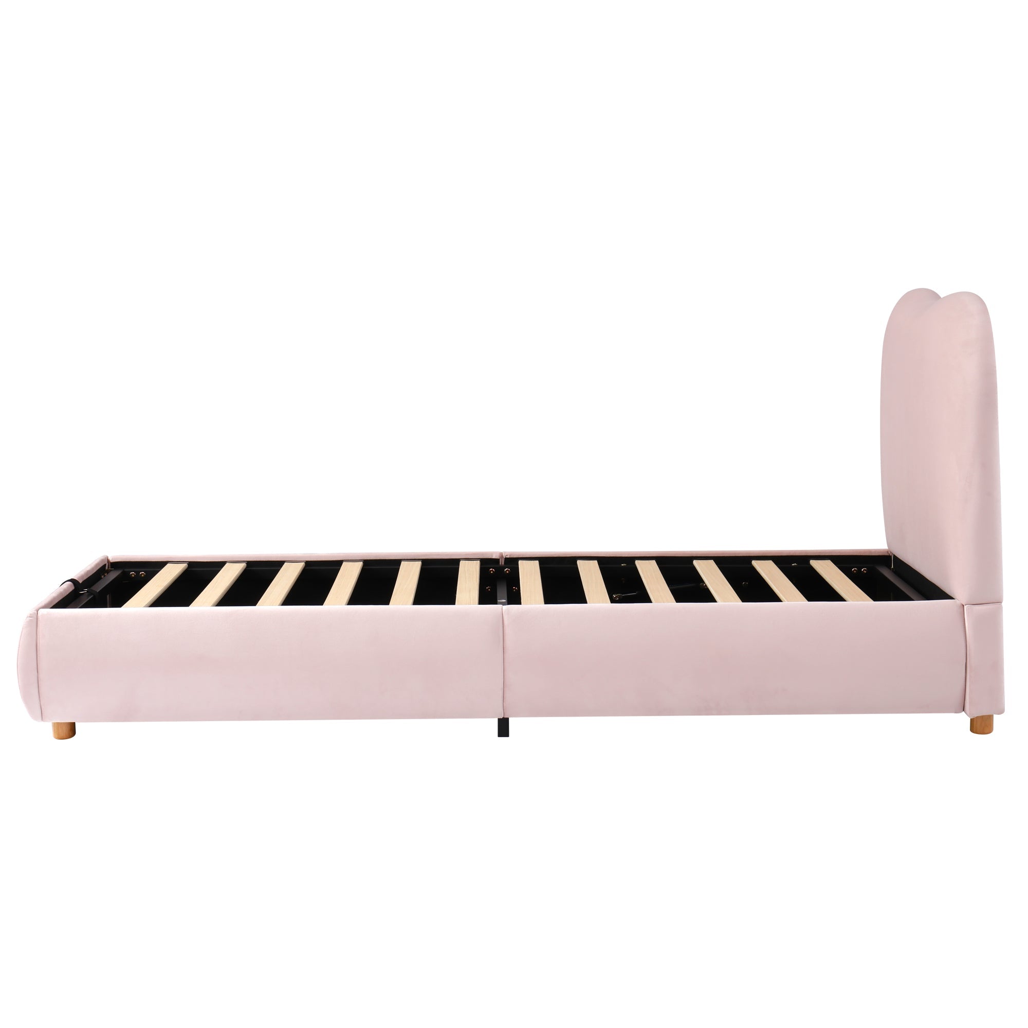 Logidon Gestoffeerd Bed Roze 90x200 cm Hydraulisch bed met opbergruimte