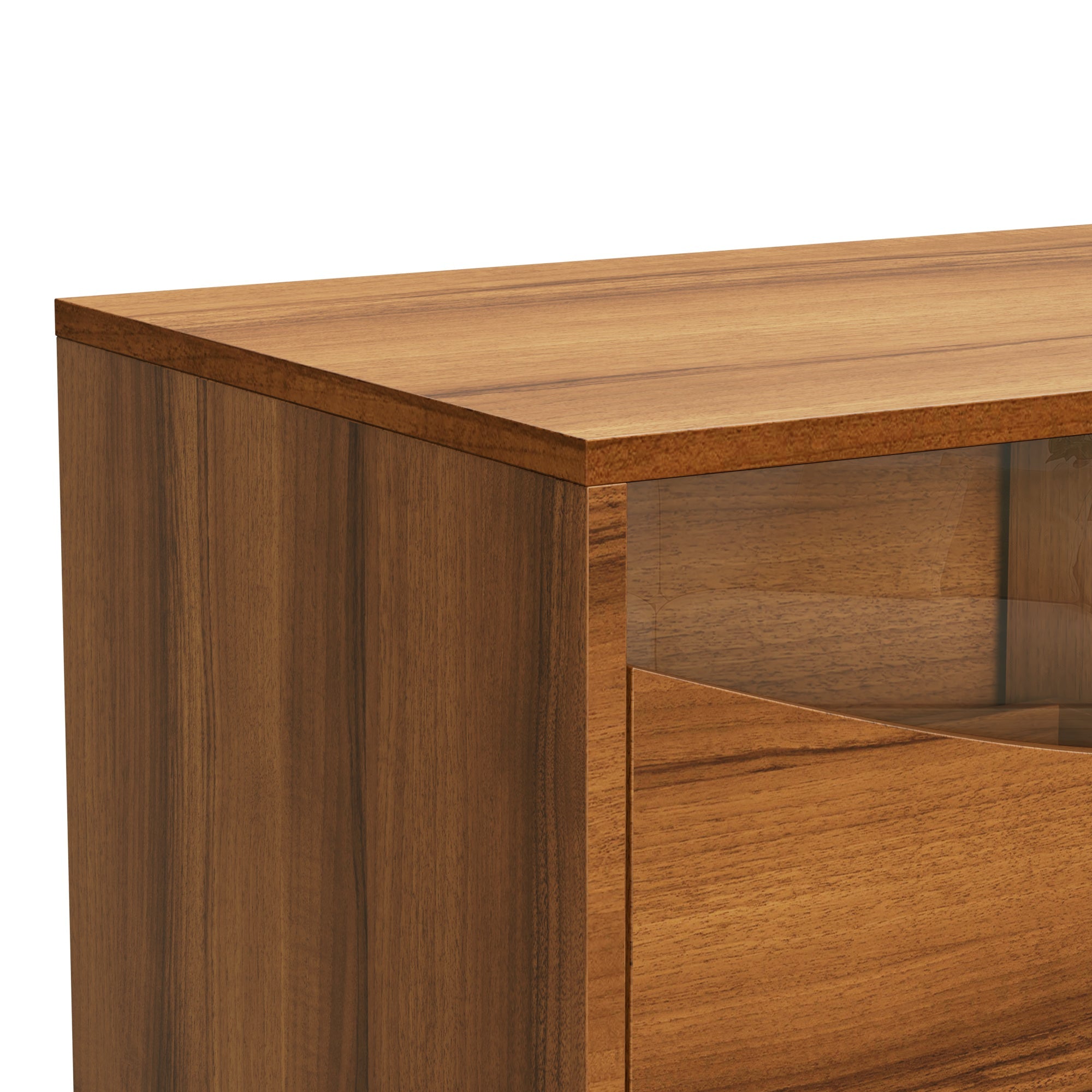 Logidon Modern TV-meubel 180x40x50 cm houtlook glasfront LED