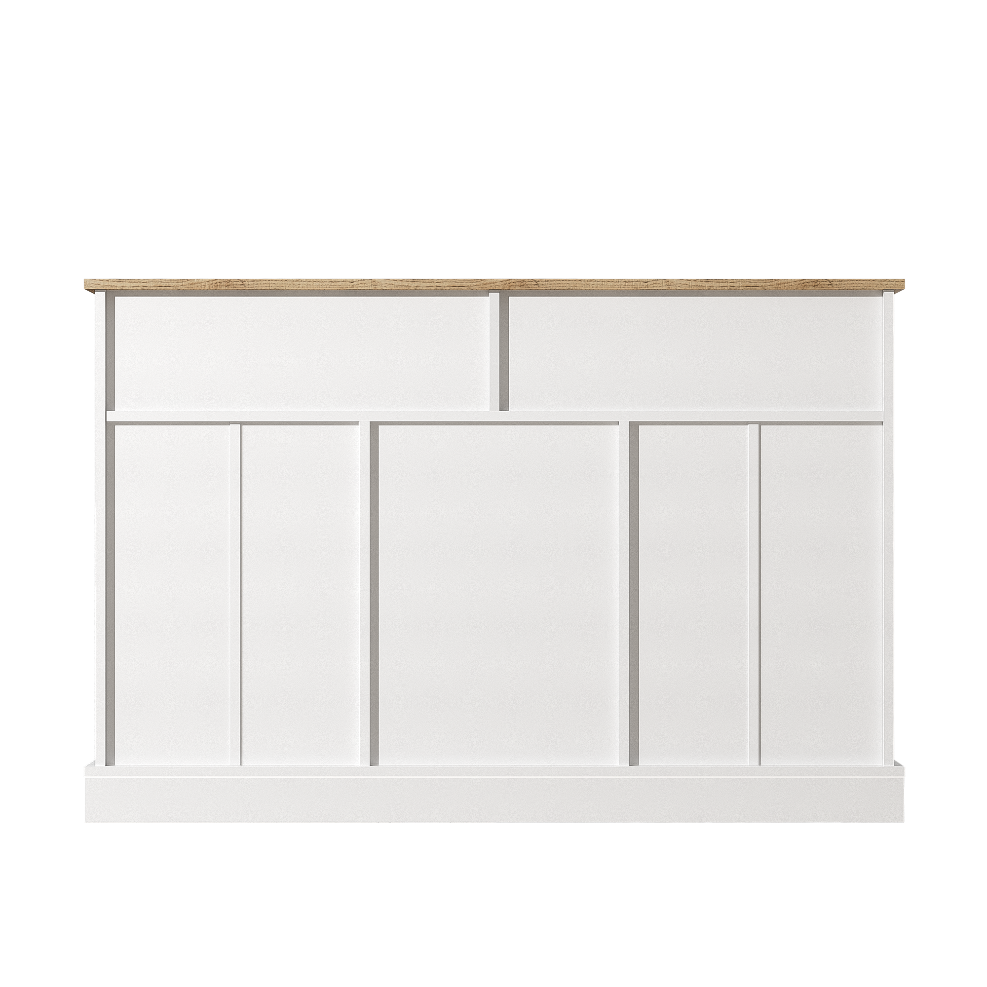 Logidon dressoir wit houtlook 120 cm 3 deuren 2 lades
