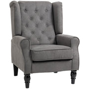 Logidon Wing Chair Met Tufting Donkergrijs 74x86x102 cm